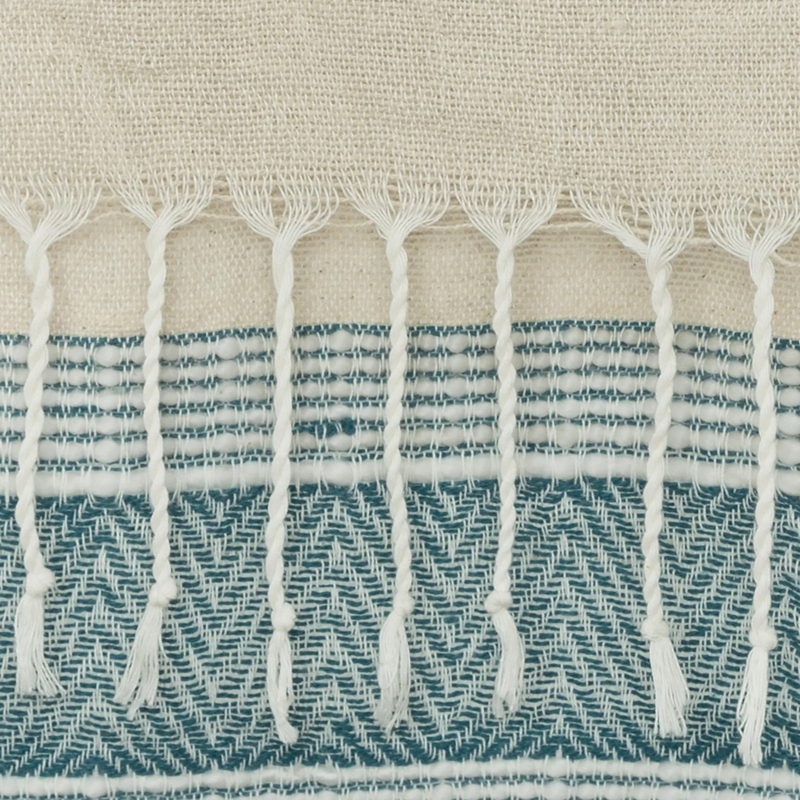 Hand loomed Stripe And Chevron 90% Cotton, 10% Acrylic Throw - Image 34