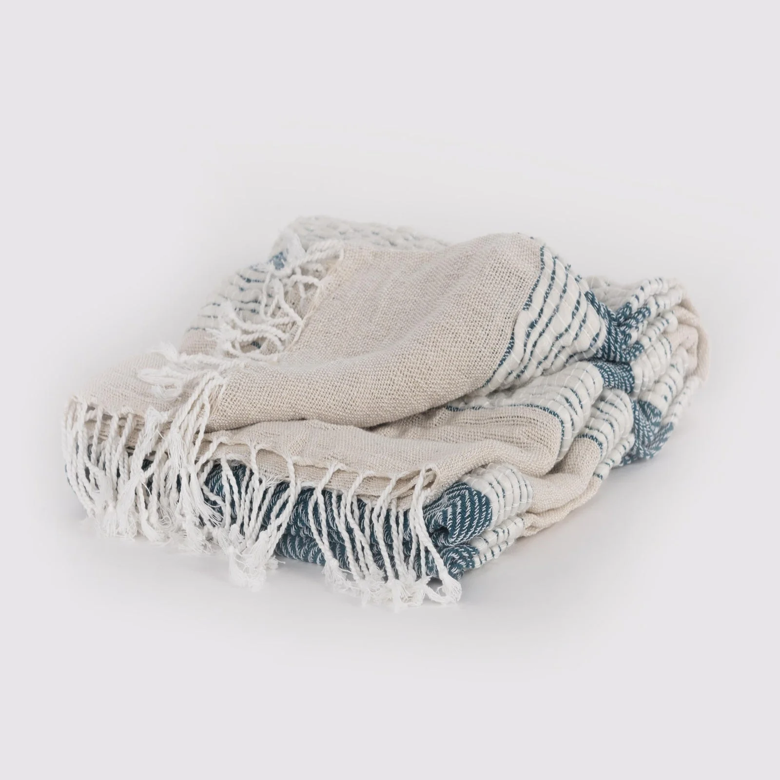 Hand loomed Stripe And Chevron 90% Cotton, 10% Acrylic Throw - Image 35