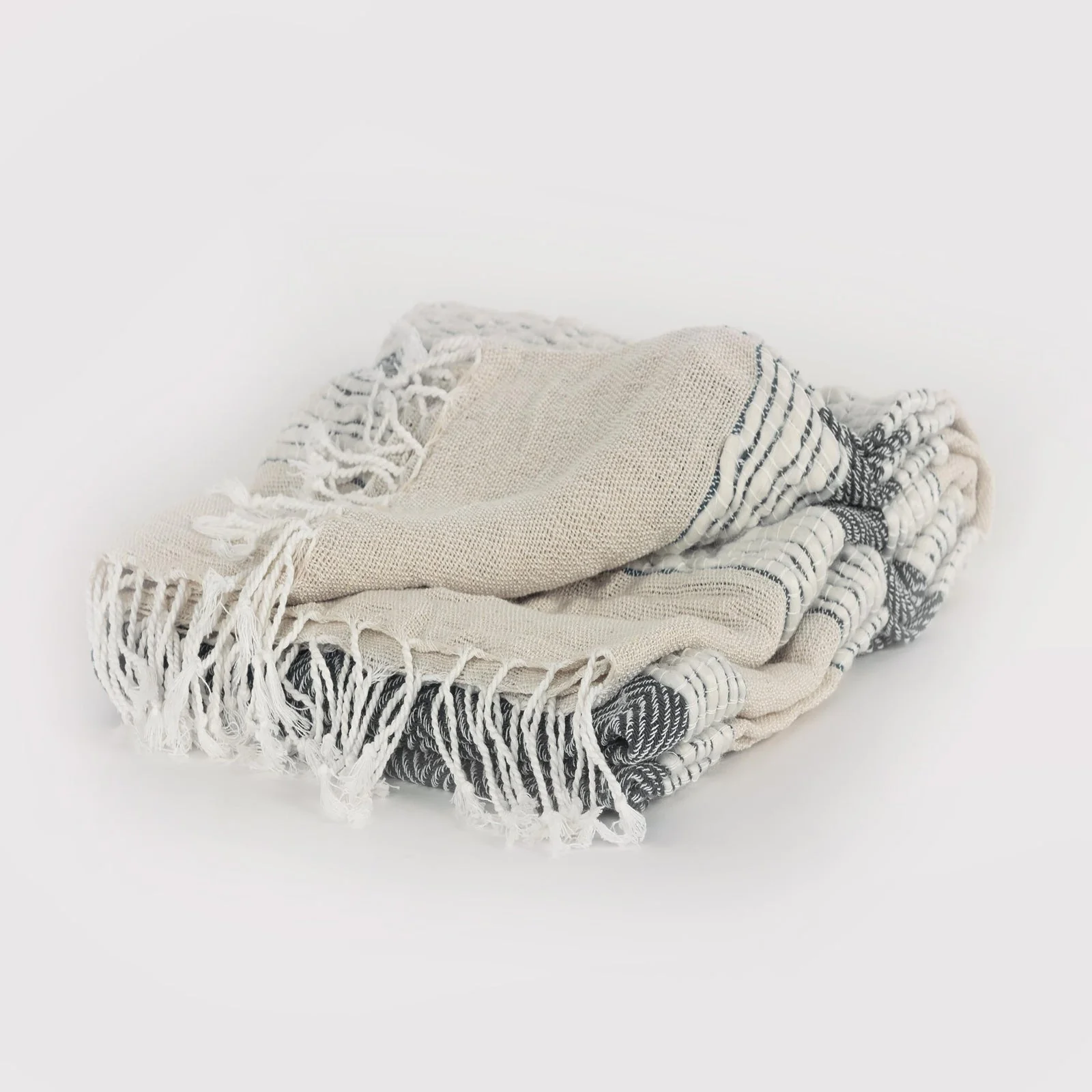Hand loomed Stripe And Chevron 90% Cotton, 10% Acrylic Throw - Image 38