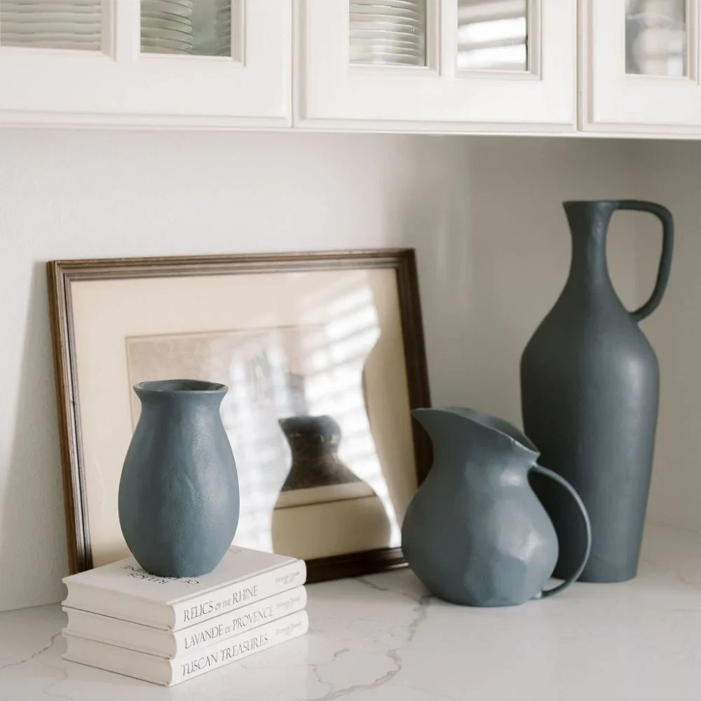 Handcrafted Warm Grey Aluminum Vase - Image 11