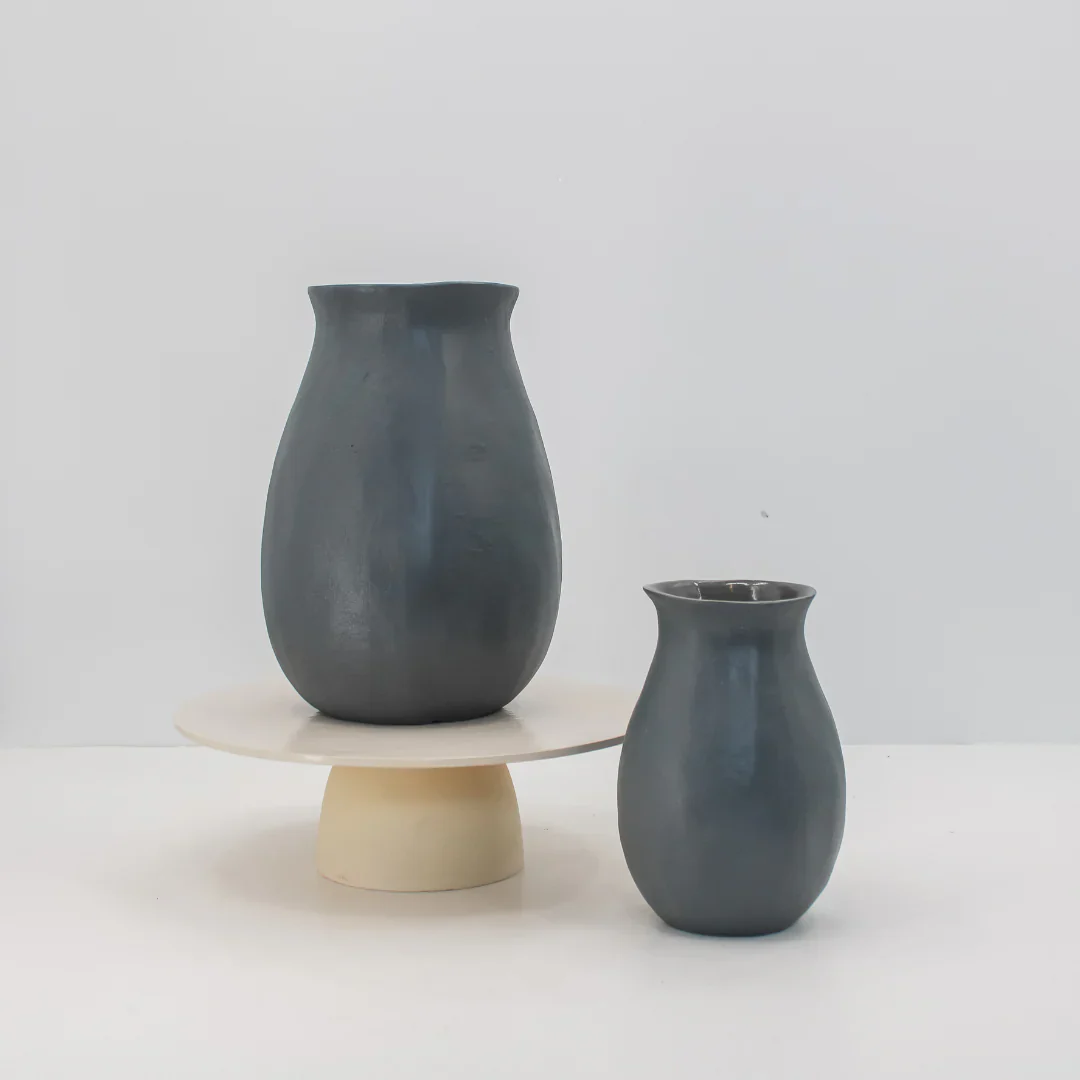 Handcrafted Warm Grey Aluminum Vase - Image 13
