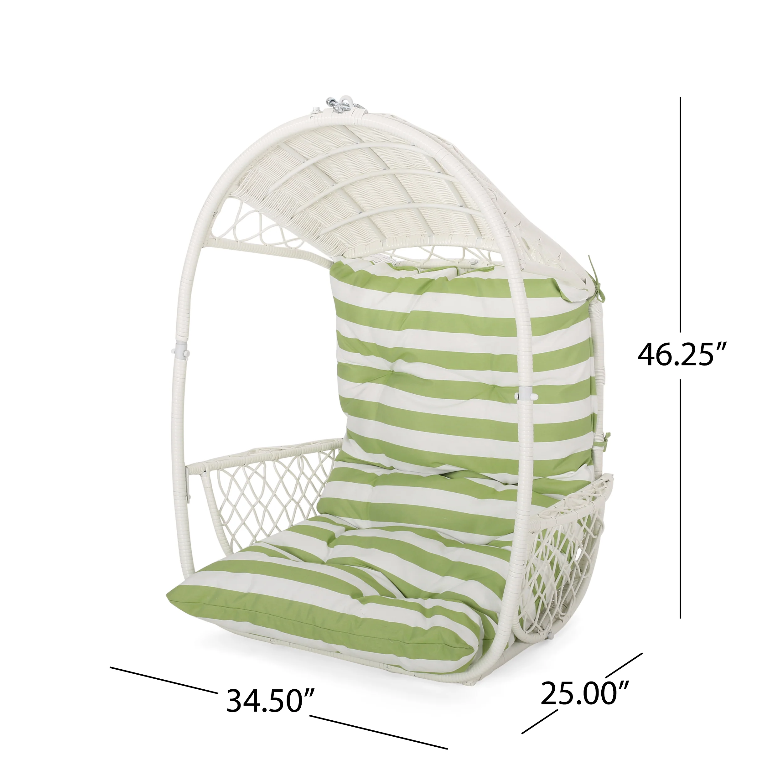 Hanging Chair with Basket Shape and Metal Frame - Image 10
