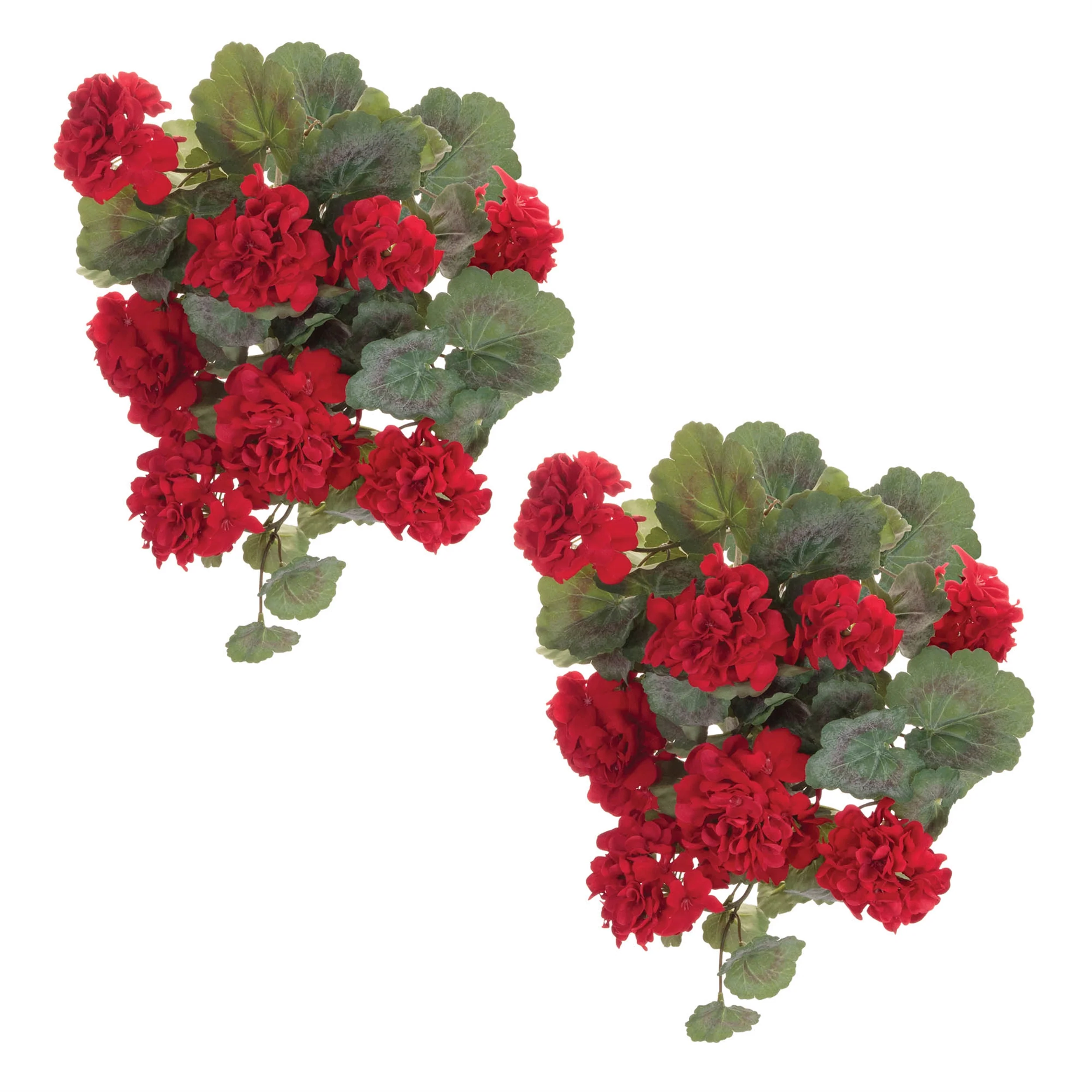 Hanging Geranium Floral Bush, Set of 2 - Image 2