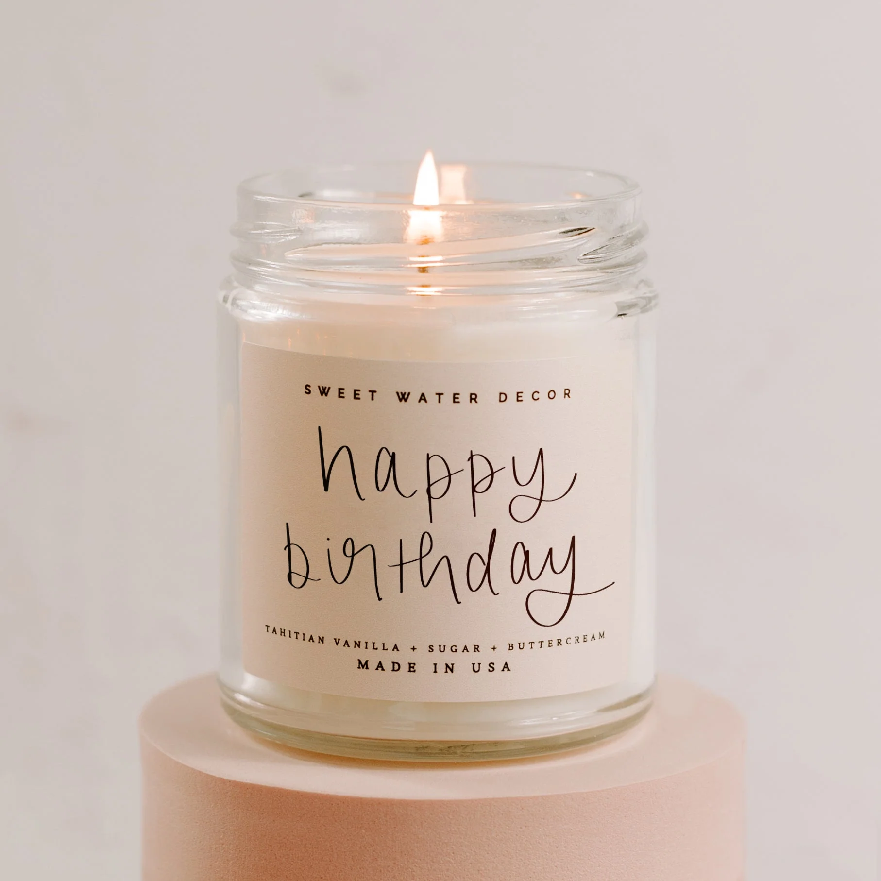 Happy Birthday Soy Candle - Clear Jar - 9 oz - Image 2