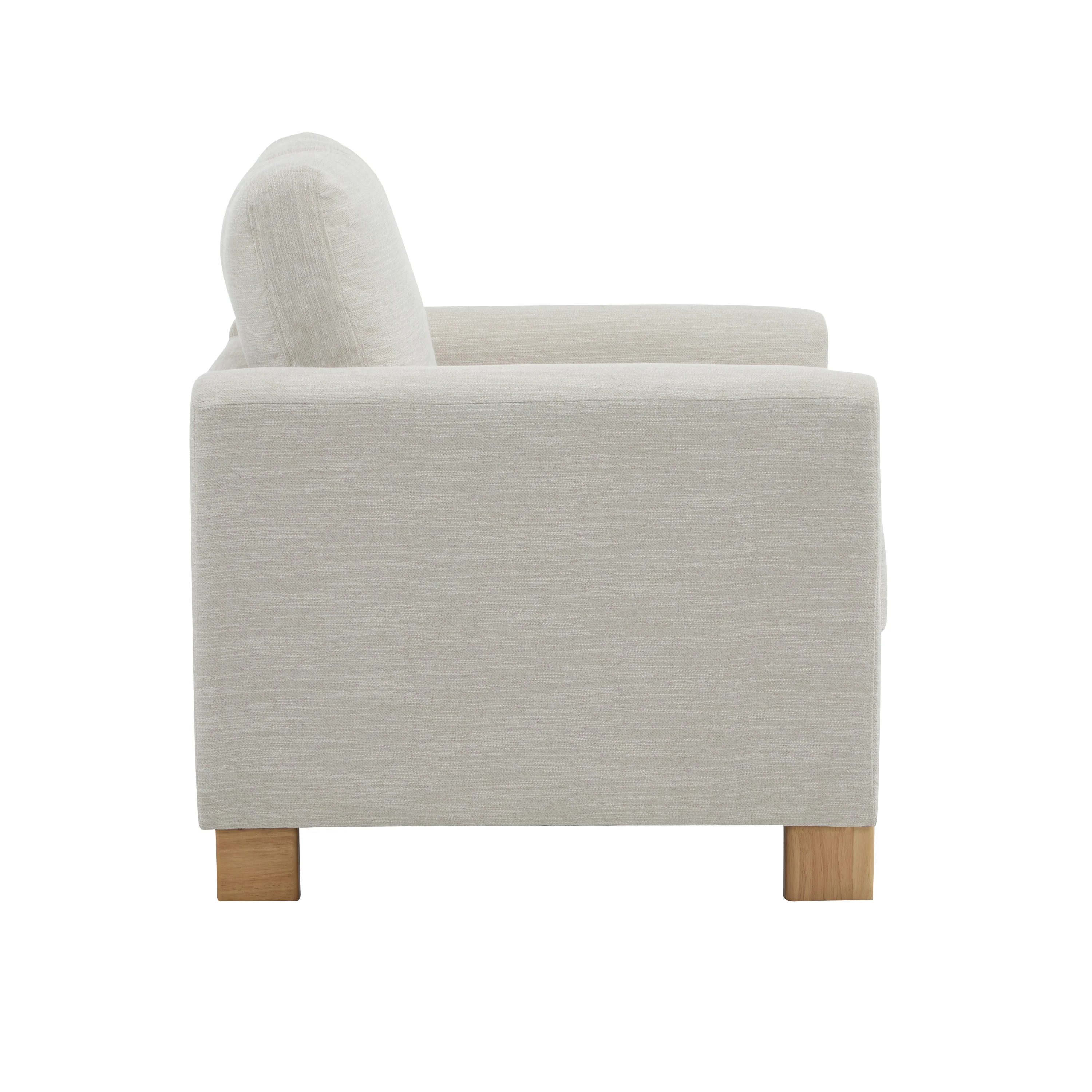 Harmonia Fabric Upholstered Accent Chair with Wood Accent - Image 4