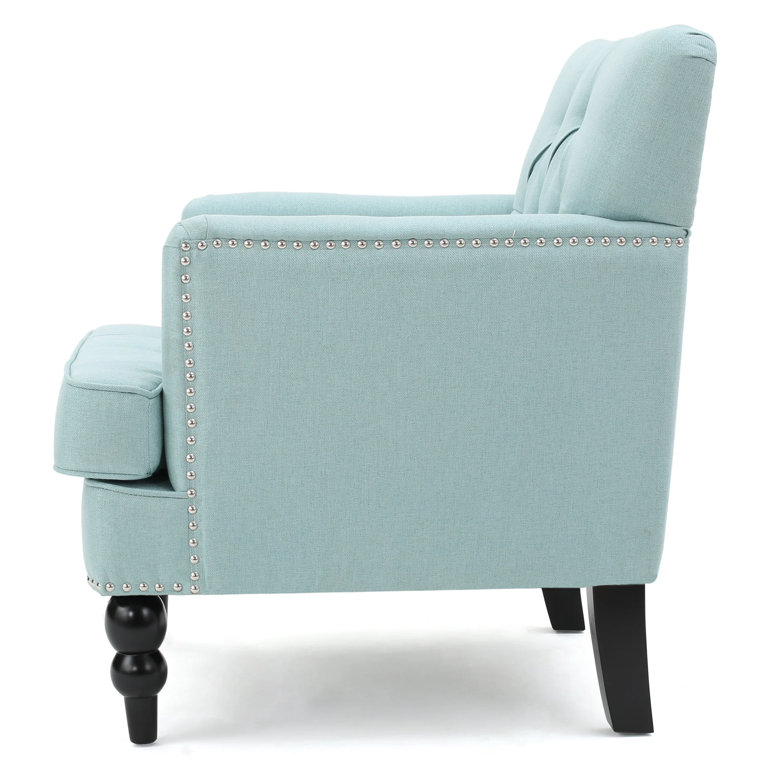Harrison Tufted Club Chair with Button Tufting and Nailhead Trim - Image 19