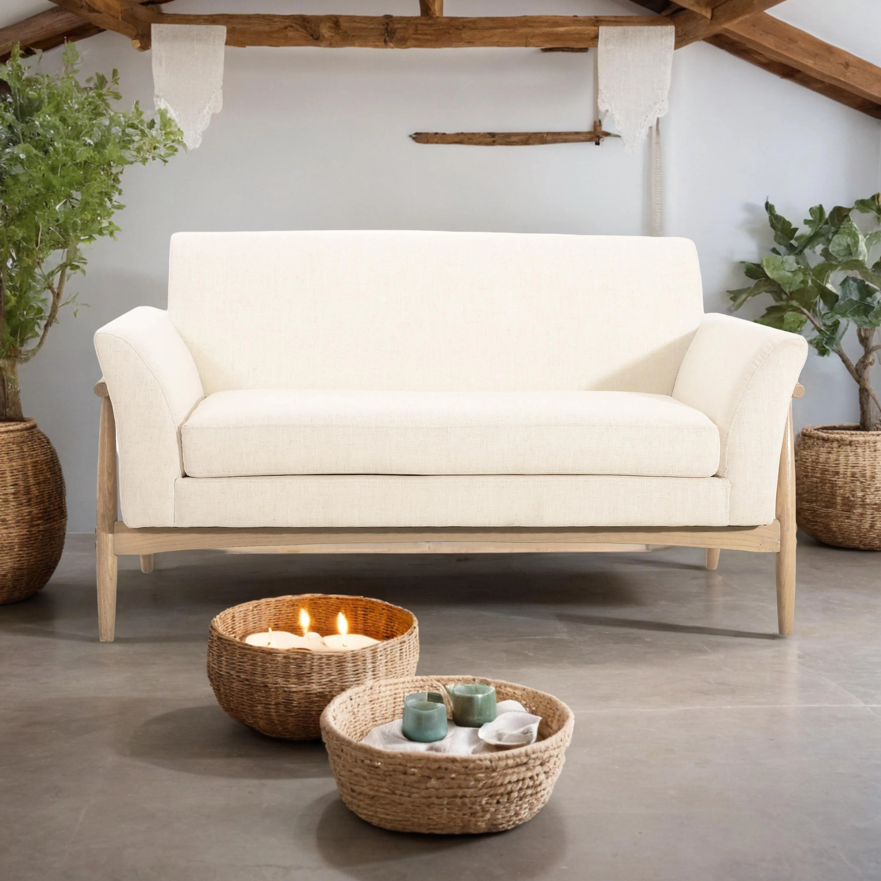 Haverhill Boucle Flared Arms Loveseat - Image 30