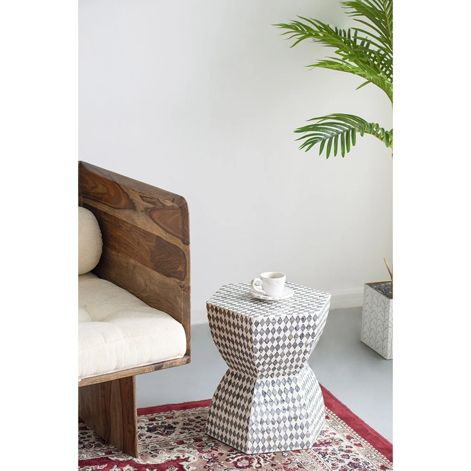Hexagonal Capiz Accent Side Table - Image 14
