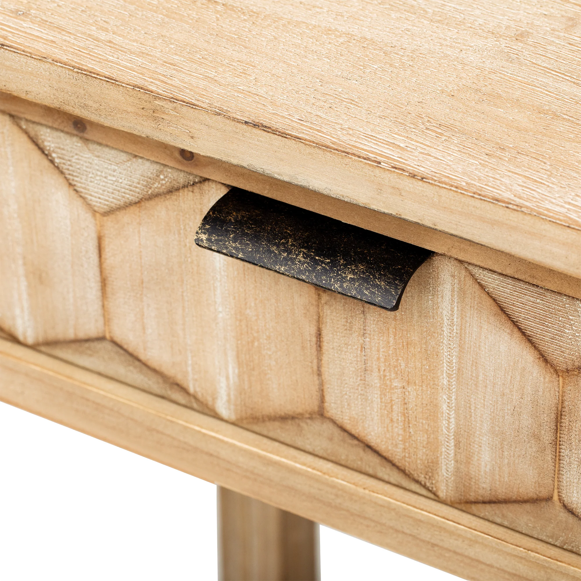 Honeycomb Pattern Console Table with 3 Drawers - Image 21