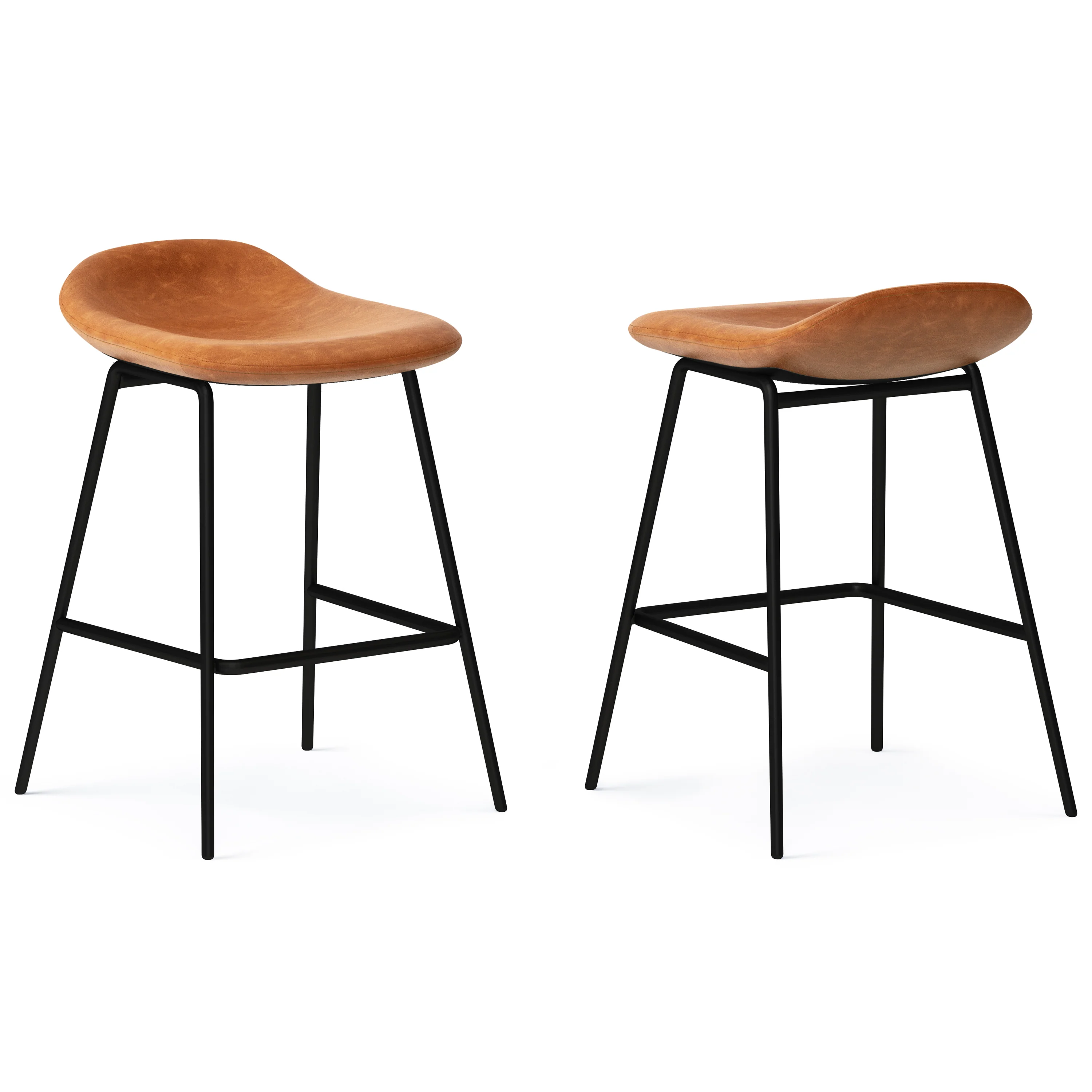 Horizons Faux Leather Stool with Padded Seat and Footrest, Set of 2 - Image 26