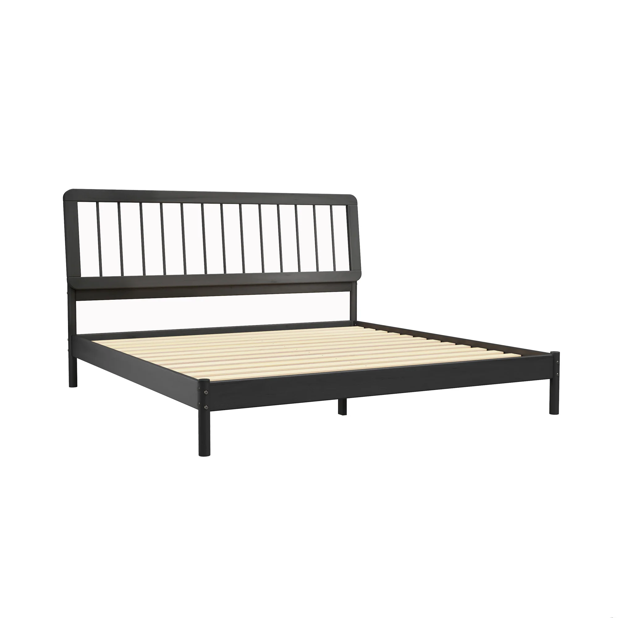 Illusive Solid Wood Spindle Bed with Slat Back - Image 8