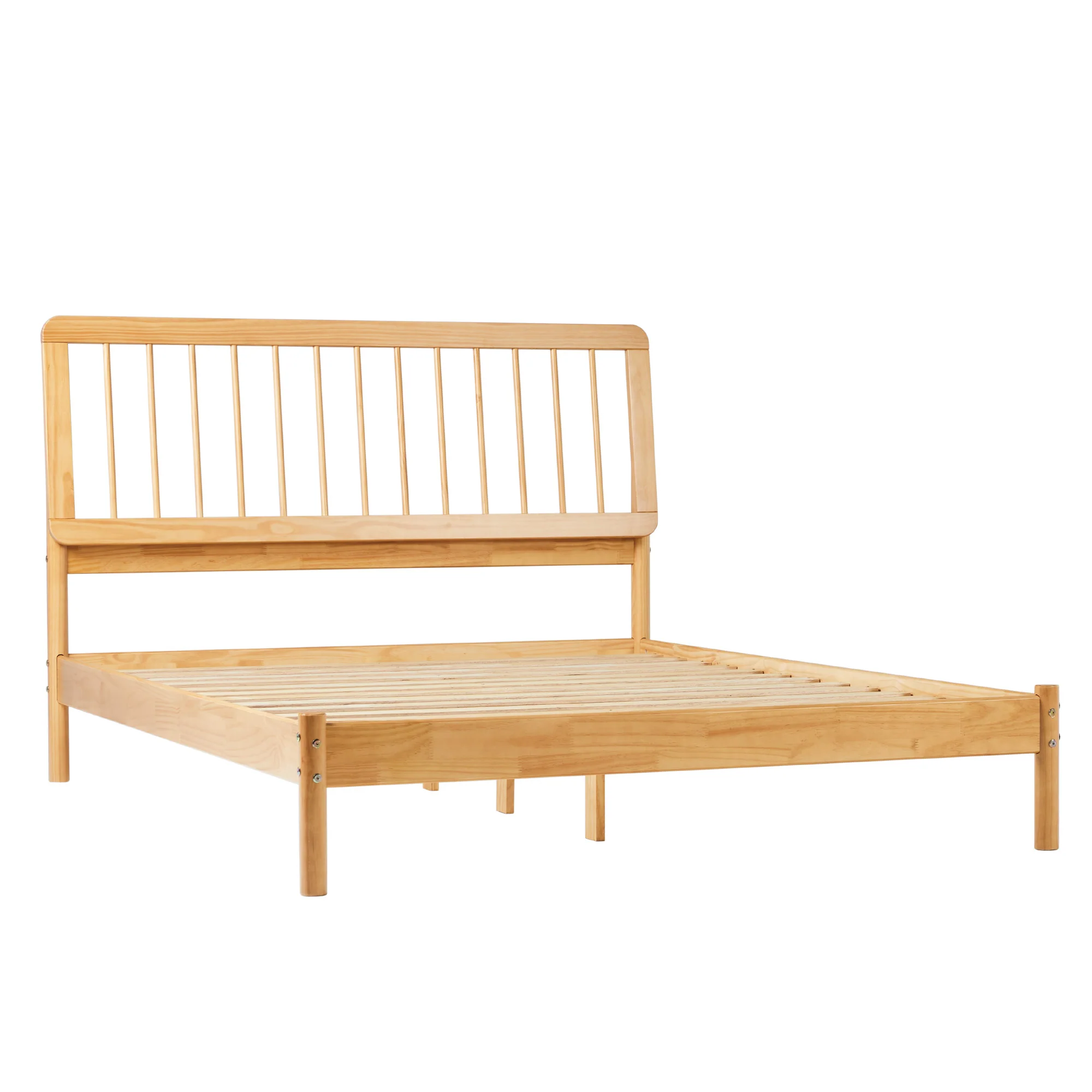 Illusive Solid Wood Spindle Bed with Slat Back - Image 9