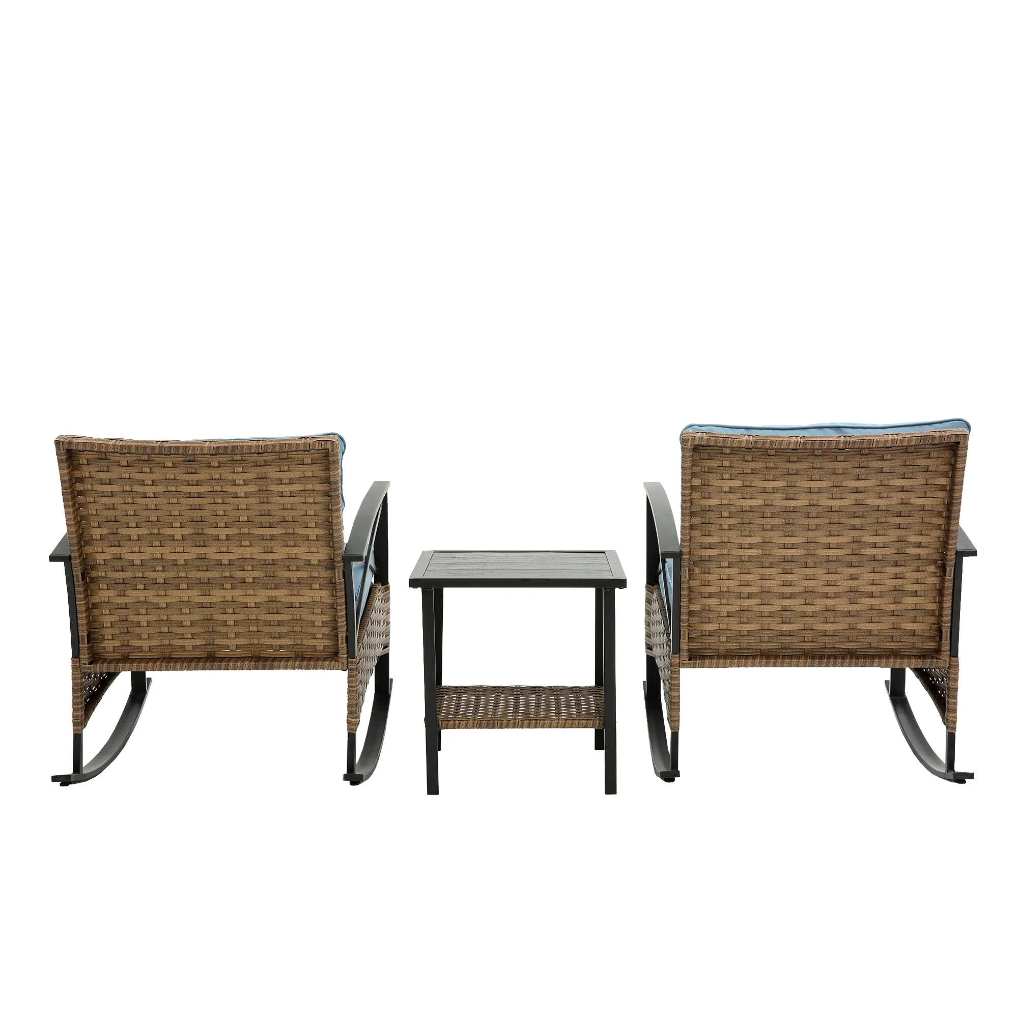 Ilmenite 3-Piece Patio Set with 2 Rocking Chairs and Bottom Shelf Table - Image 4