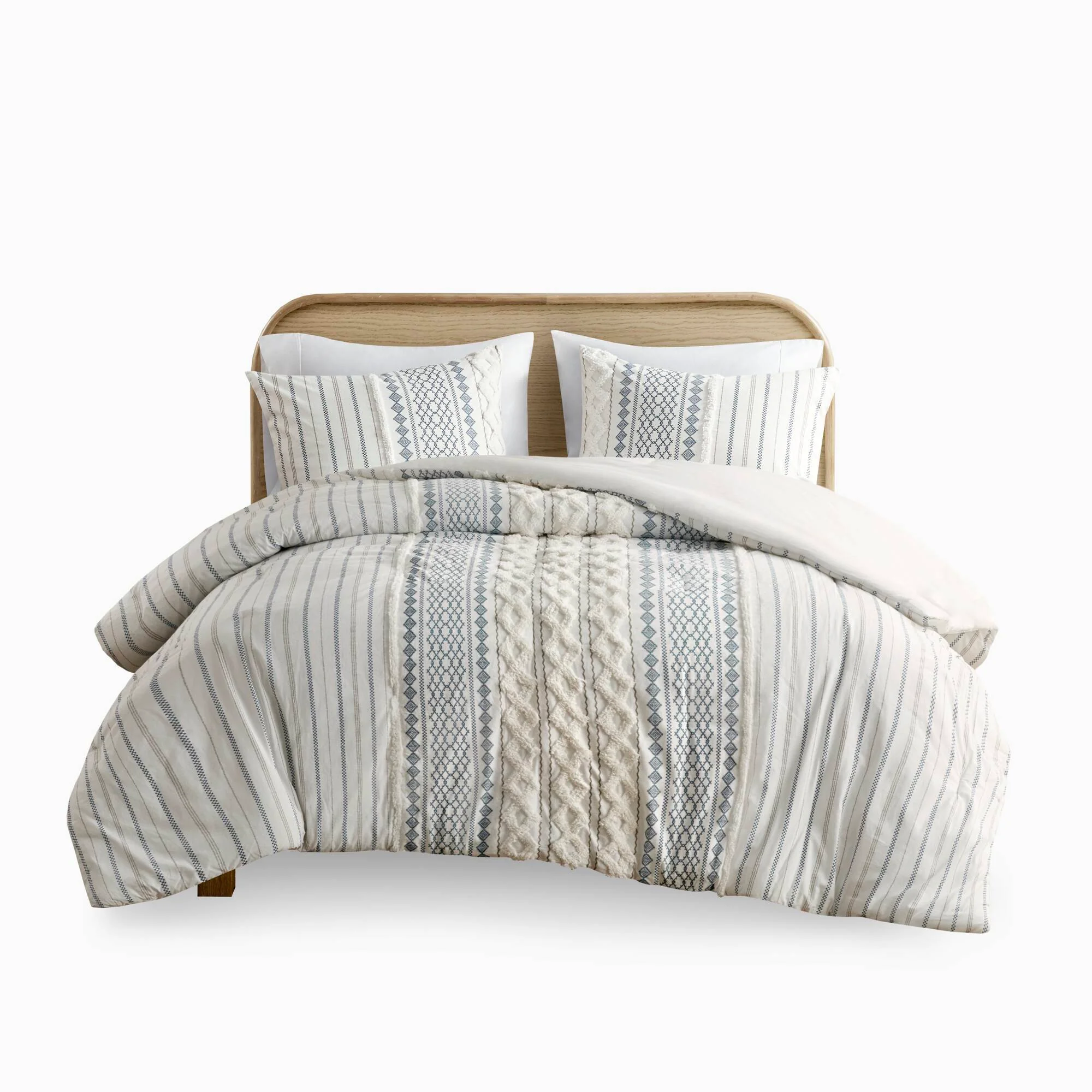 Imani Cotton Printed Comforter Set with Chenille - Image 15