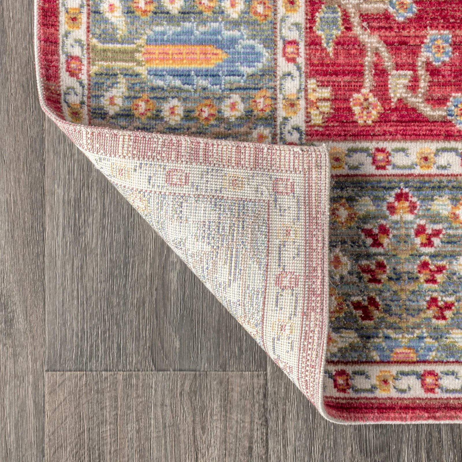 India Flower and Vine Burgundy Area Rug - Image 8