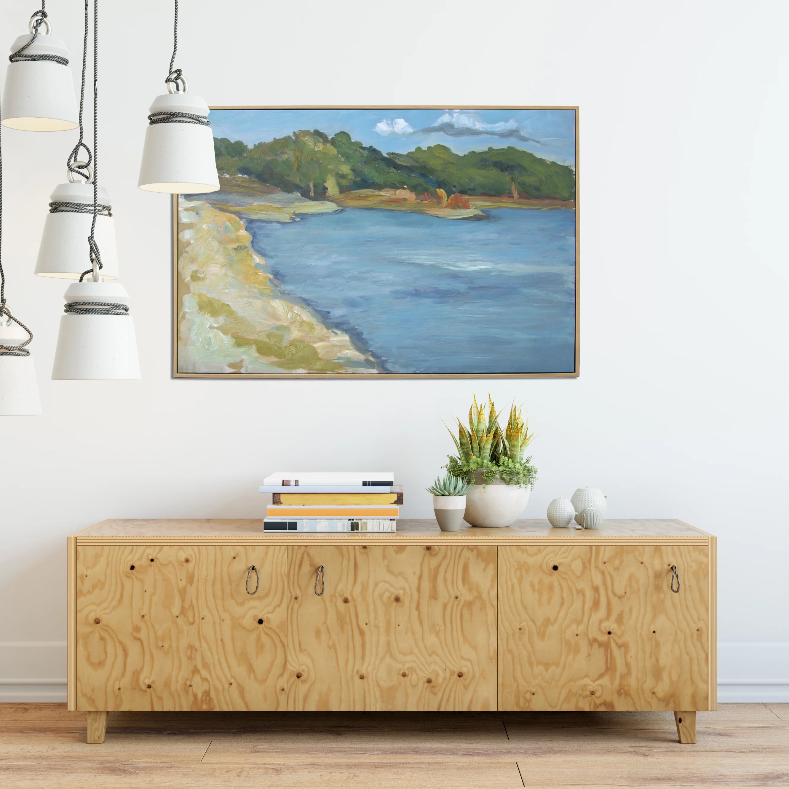 Inlet Beach Hand Painted Floating Framed Wall Art Print 24x36 Inches - Image 2