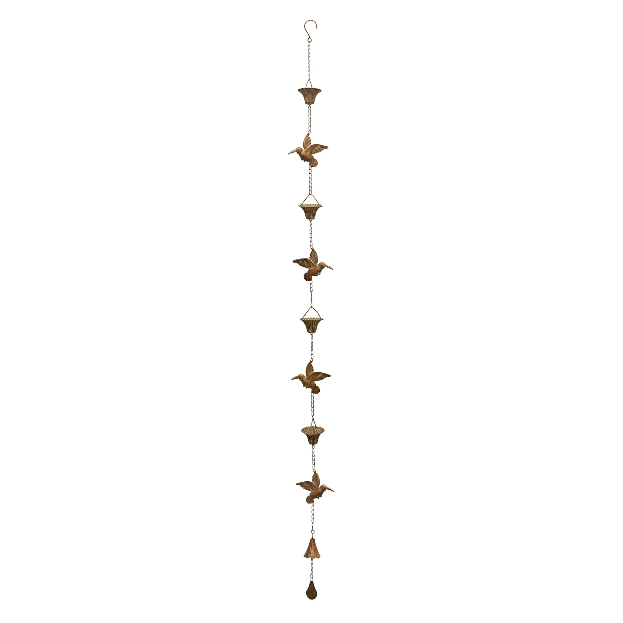 Iron Hummingbird 61.5"H Rain Chain