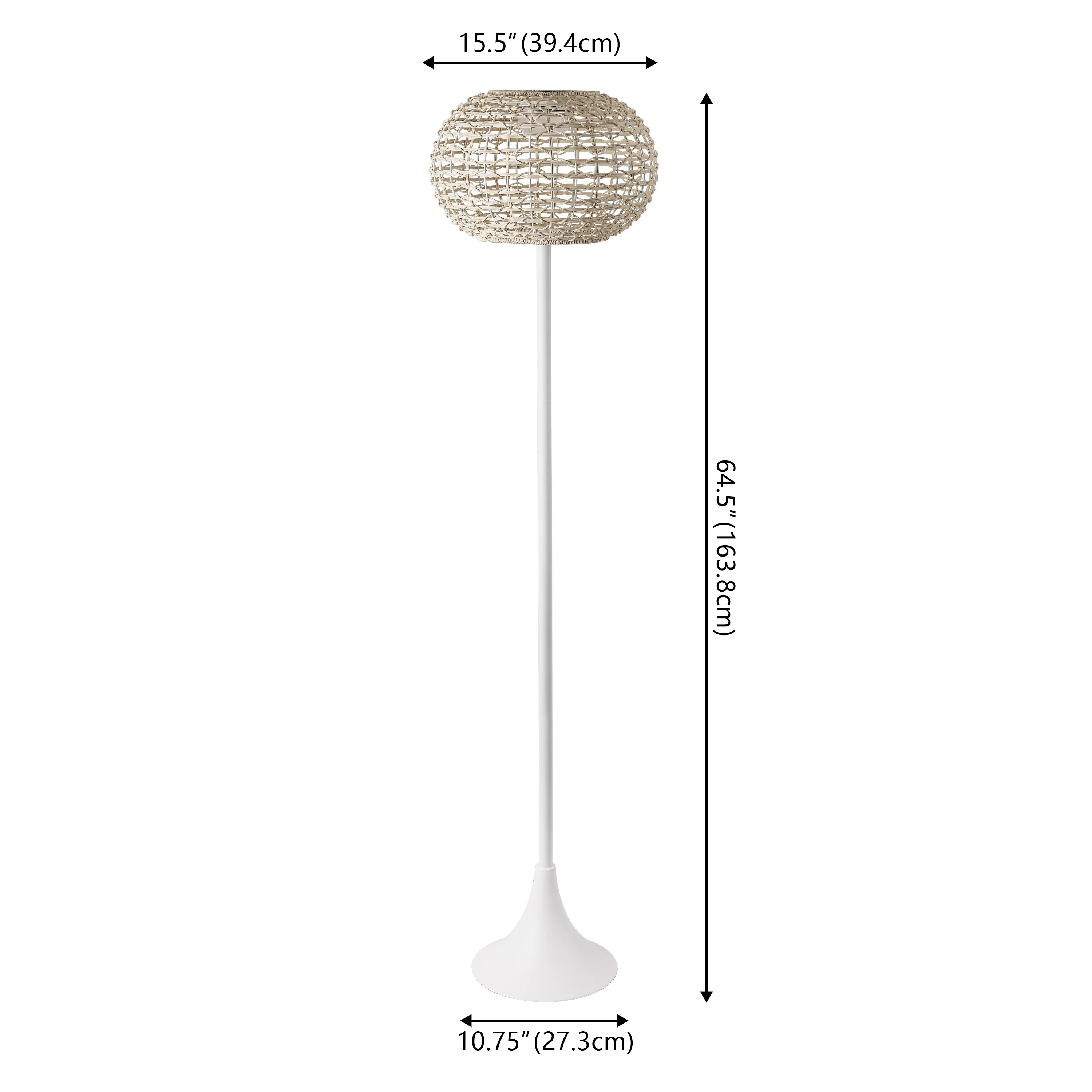 Jaemin 58" Modern Coastal Faux Rattan Integrated Indoor/Outdoor LED Solar Powered Floor Lamp - Image 10