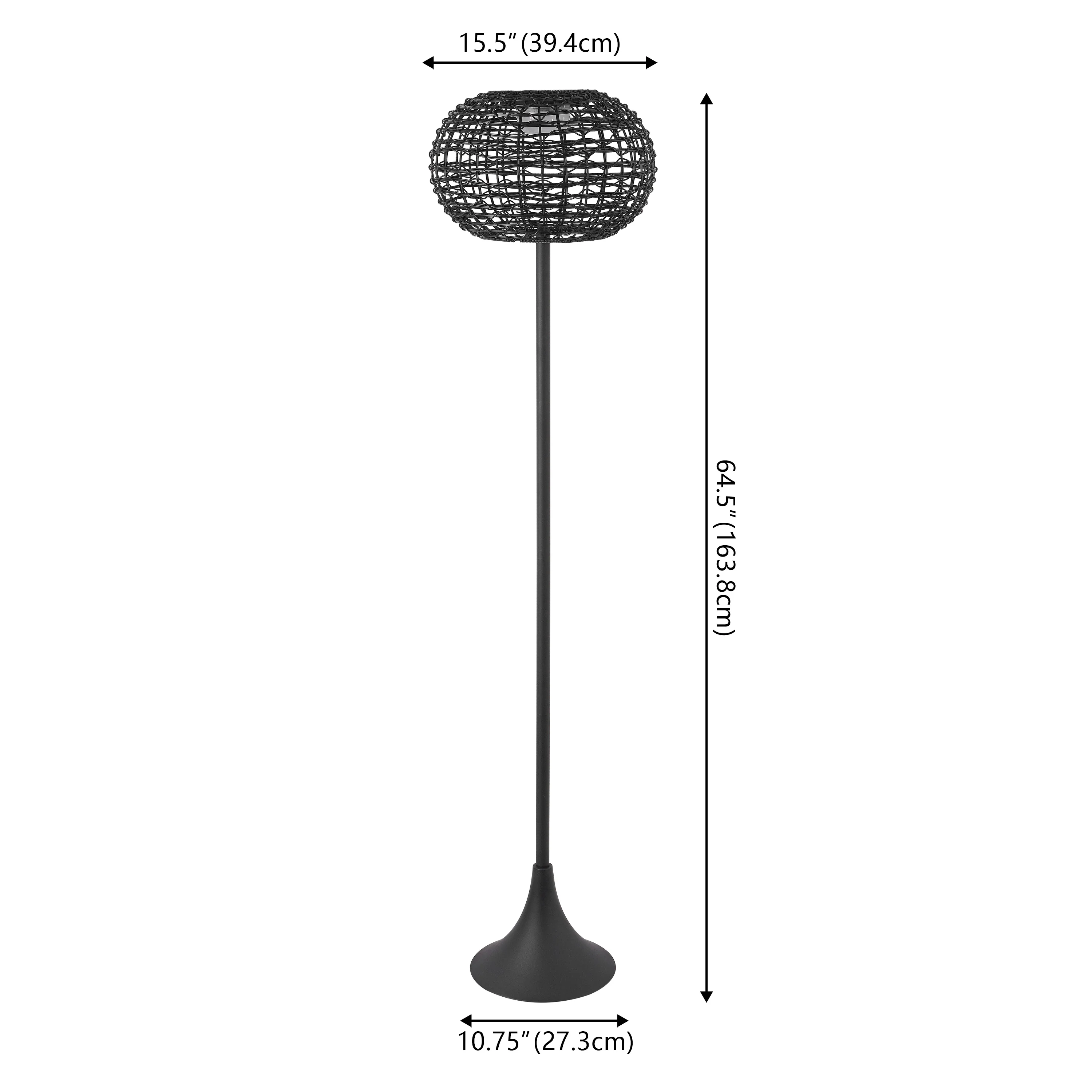 Jaemin 58" Modern Coastal Faux Rattan Integrated Indoor/Outdoor LED Solar Powered Floor Lamp - Image 4