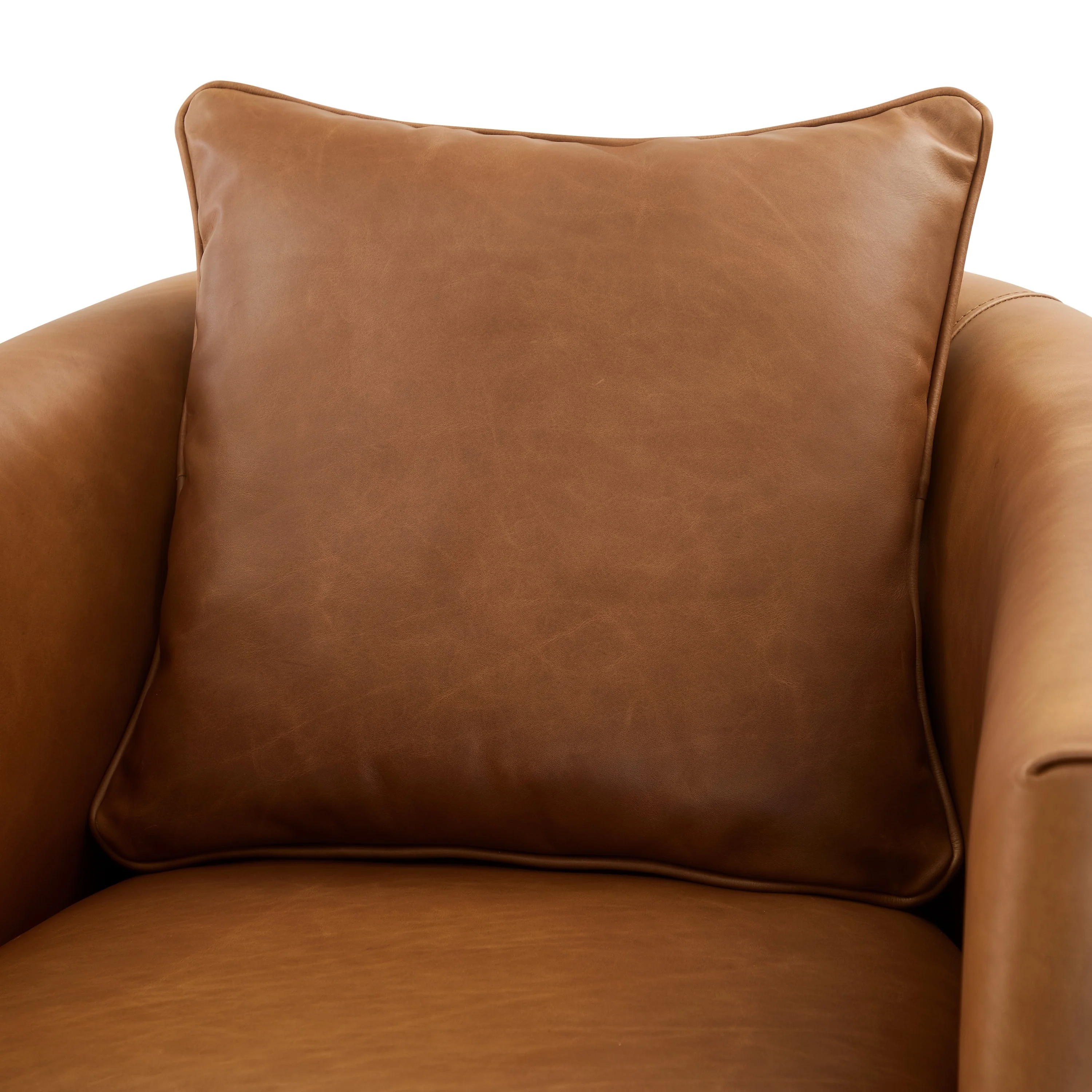 Jasmine Brown Top Grain Leather Swivel Accent Chair - Image 8