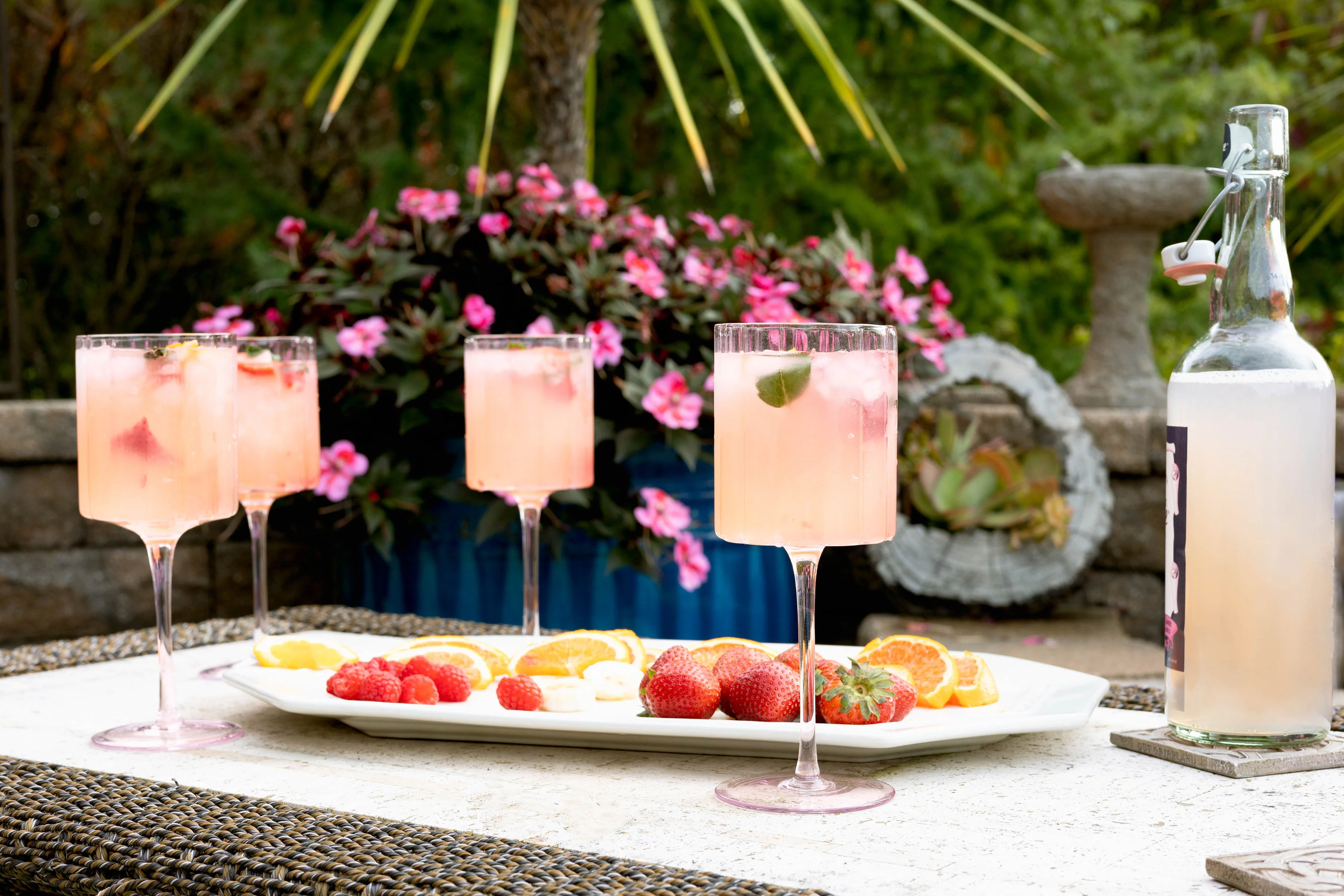 Jeanne Fitz Scalloped Rim Fluted Wine Glass, Set of 4, 12oz, Blush - Image 4
