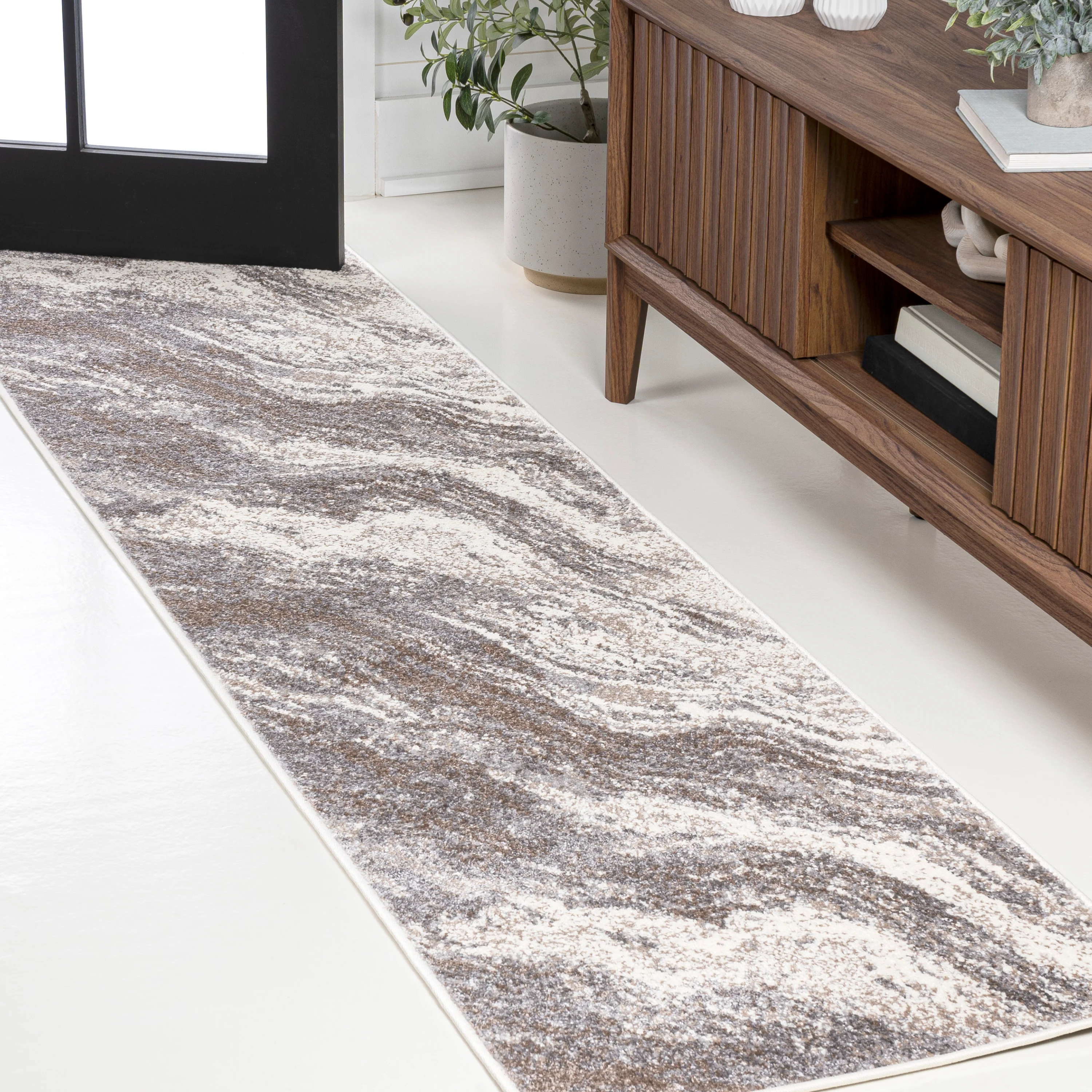 Kassia Contemporary Glam Abstract Marble Area Rug - Image 15