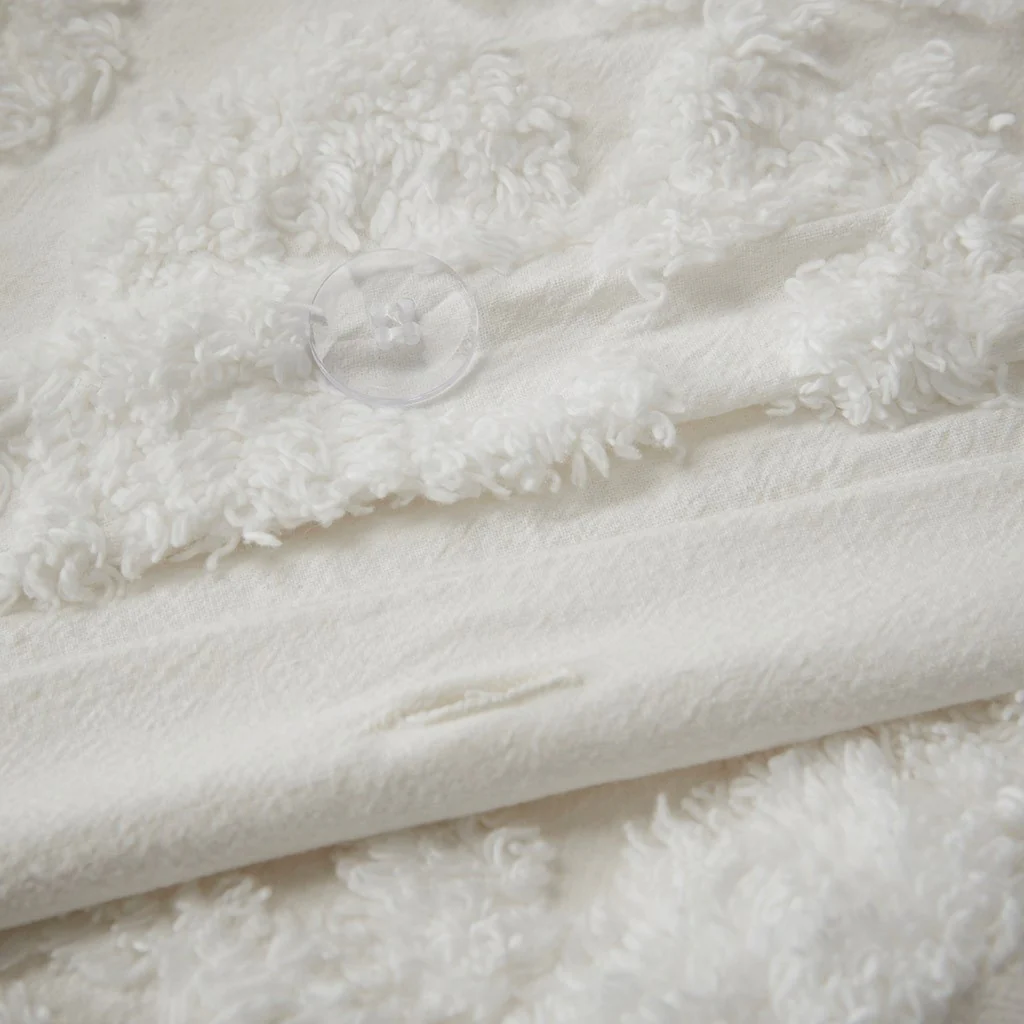 3 Piece Tufted Cotton Chenille Damask Duvet Cover Set - Image 10