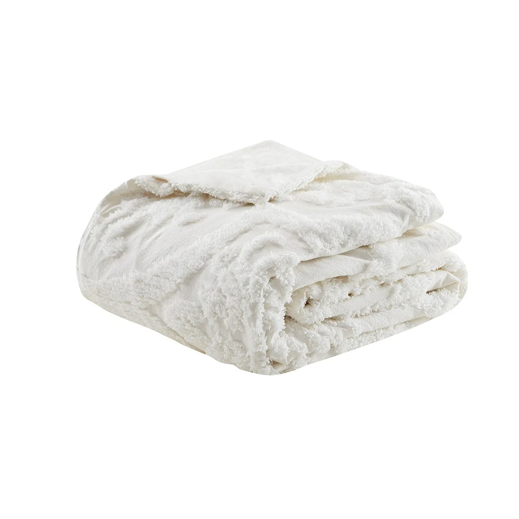 3 Piece Tufted Cotton Chenille Damask Duvet Cover Set - Image 13