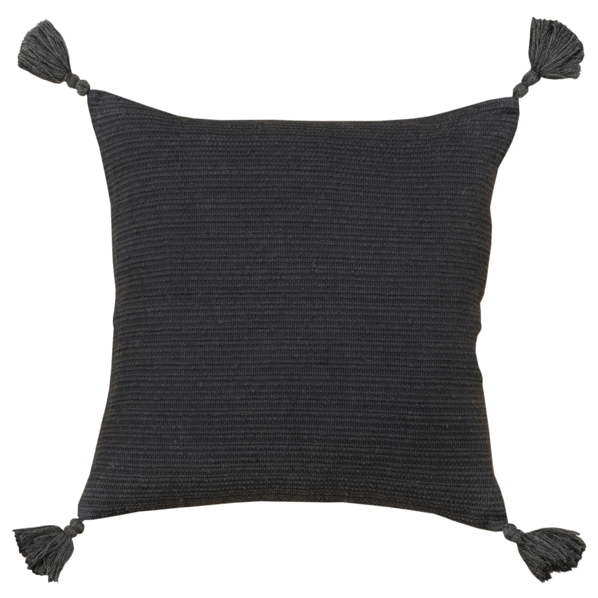 Knife Edged Woven Cotton Solid Stripe Decorative Throw Pillow - Image 5