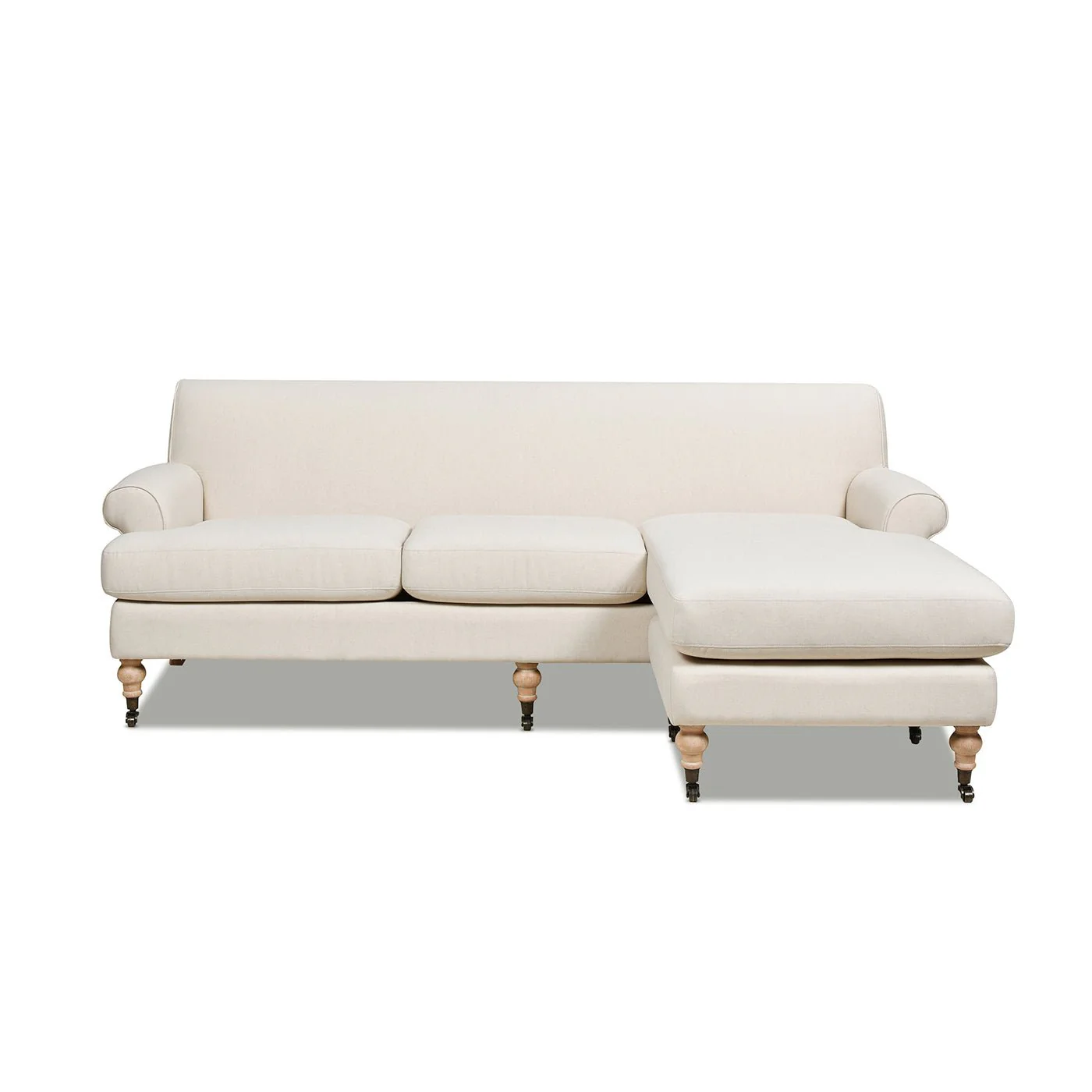 L-Shape Reversible Sectional Sofa with Turned Legs - Image 3