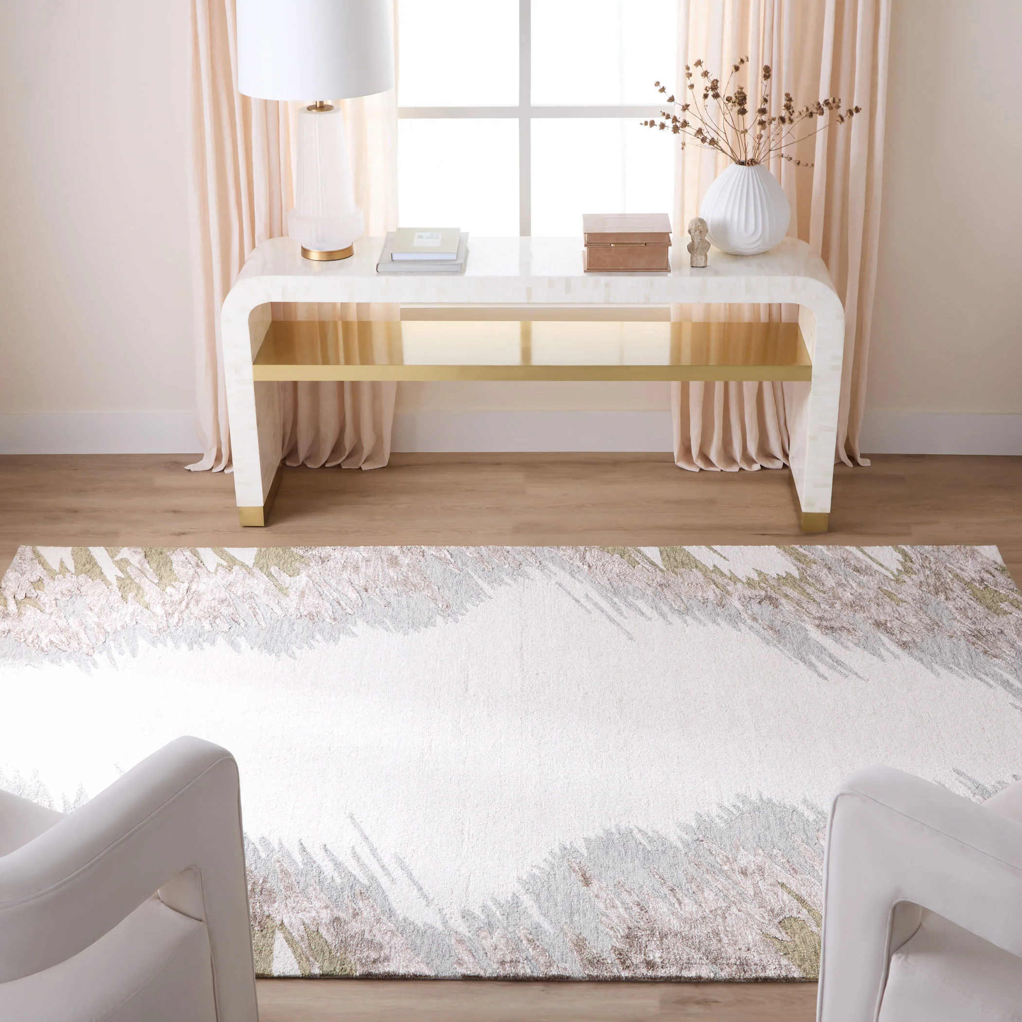 Laid Back Luxe Ivory Green Rug - Image 2