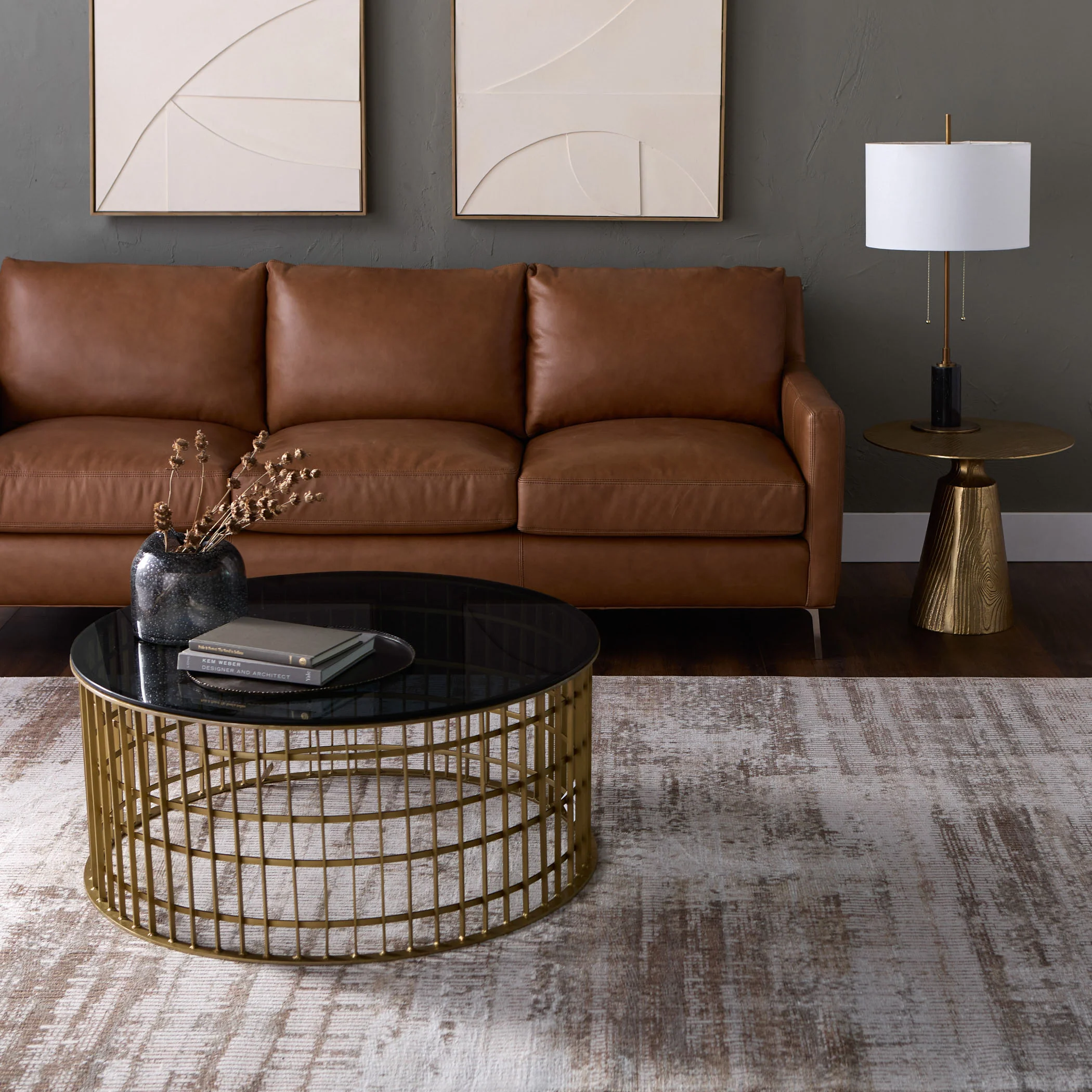 Laila Modern Faded Linear Warm Neutral Rug - Image 2