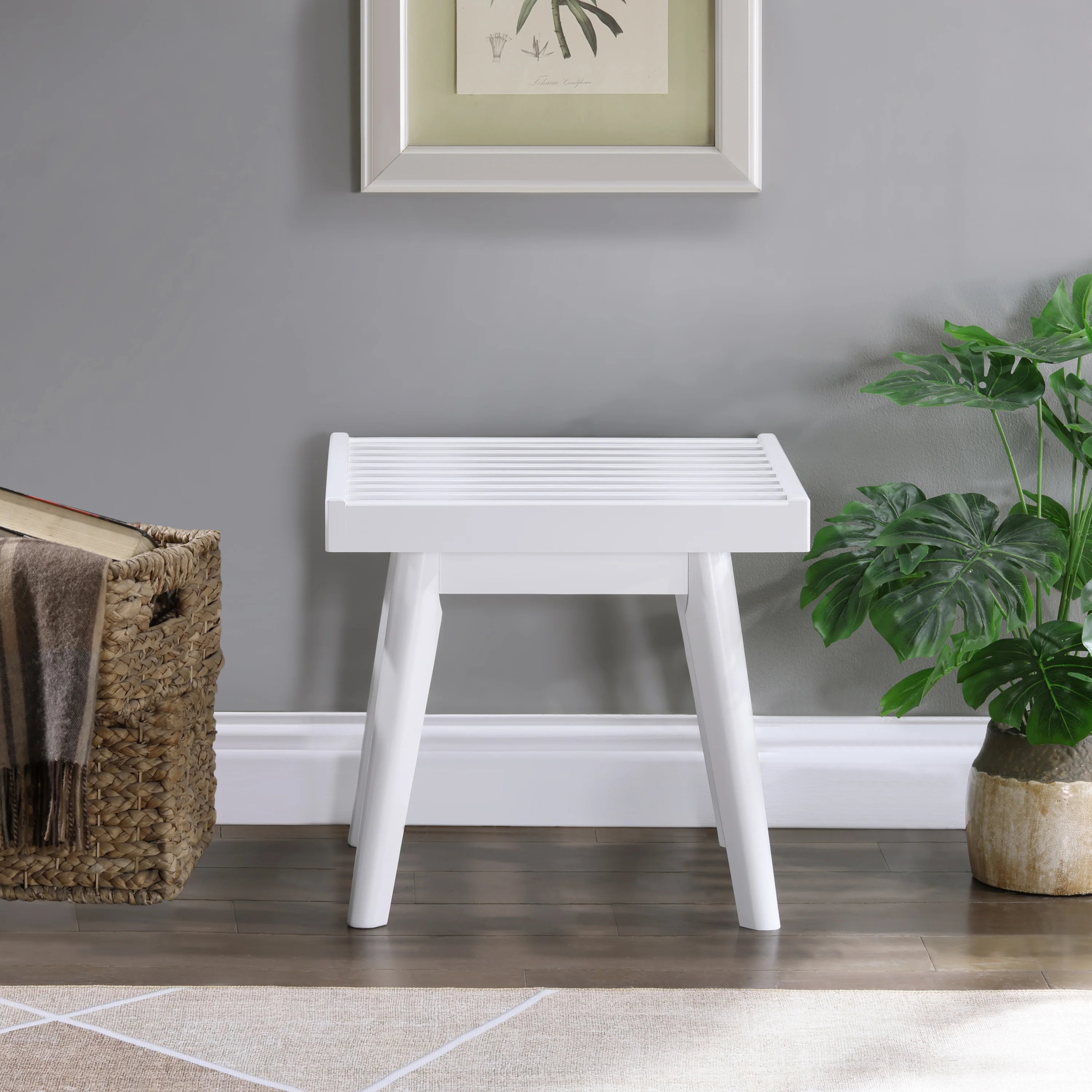 Larwich Solid Wood Slatted Bench - Image 2