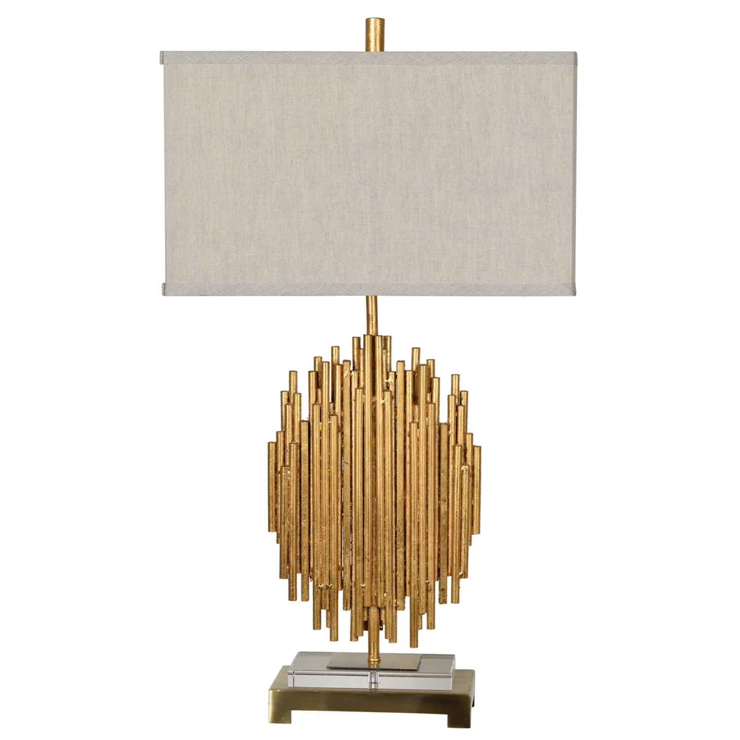 Layered Metal Rod Table Lamp
