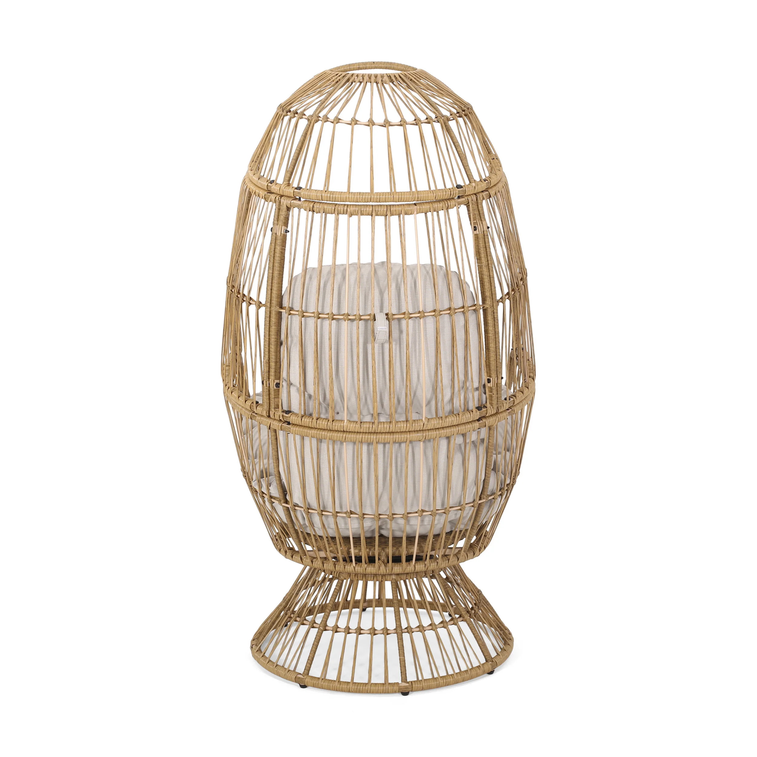 Lazulite Outdoor Egg Chair with Water-Resistant Cushion and Swivel Function - Image 5