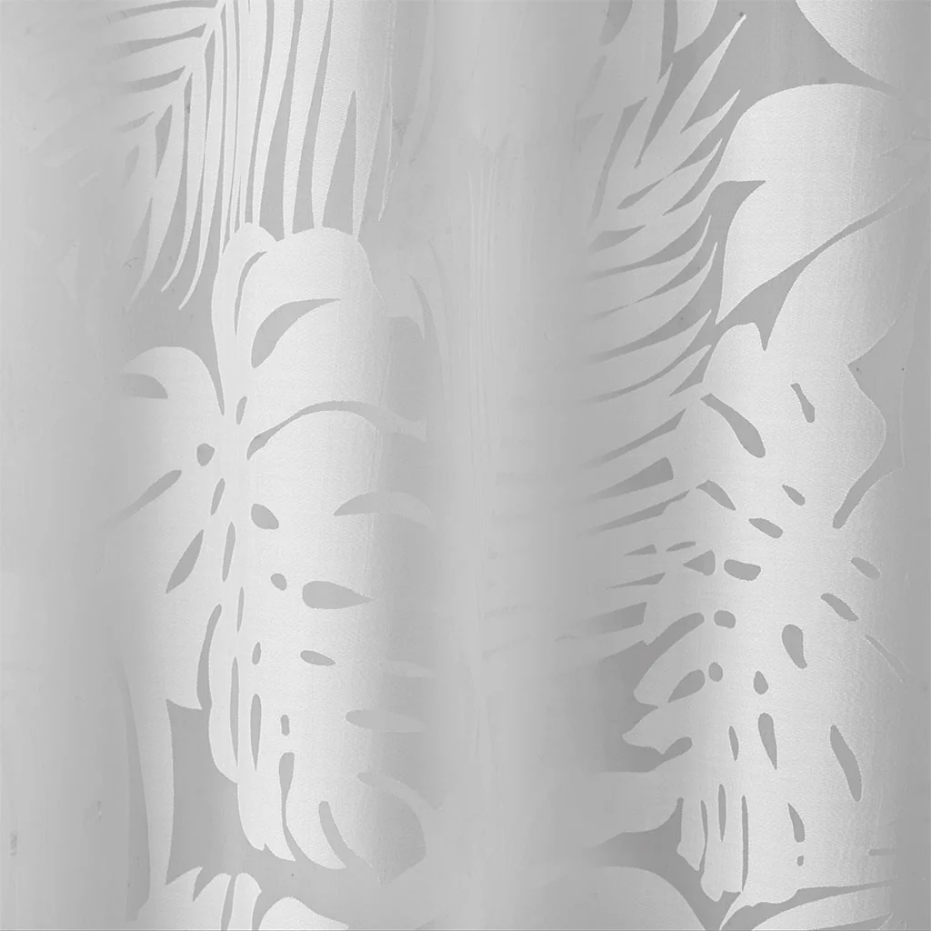 Leilani Palm Leaf Burnout Window Sheer White - Image 7