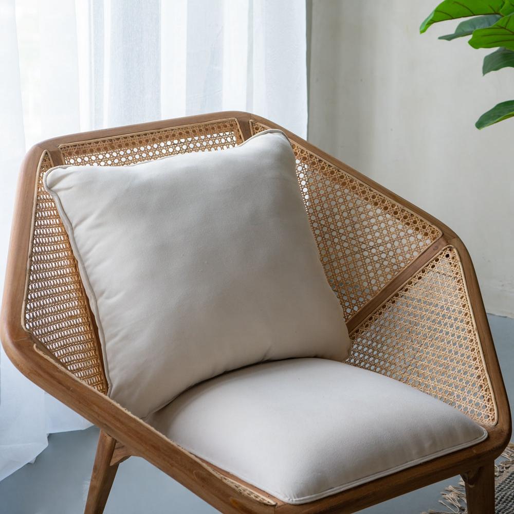 Leisure Chair with Rattan Cane Back and Hexagonal Design - Image 7