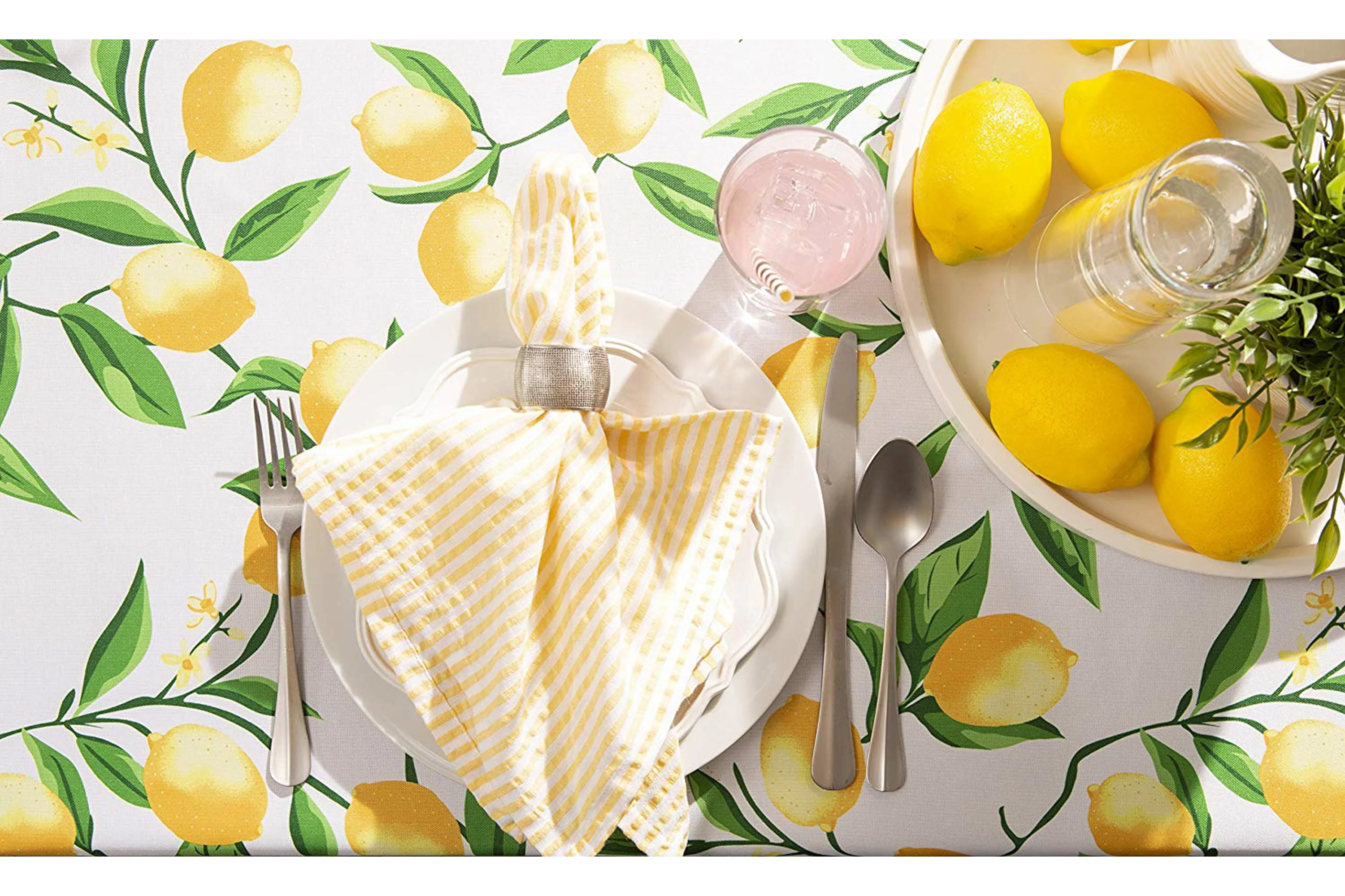 Lemon Bliss Print Outdoor Tablecloth - Image 6
