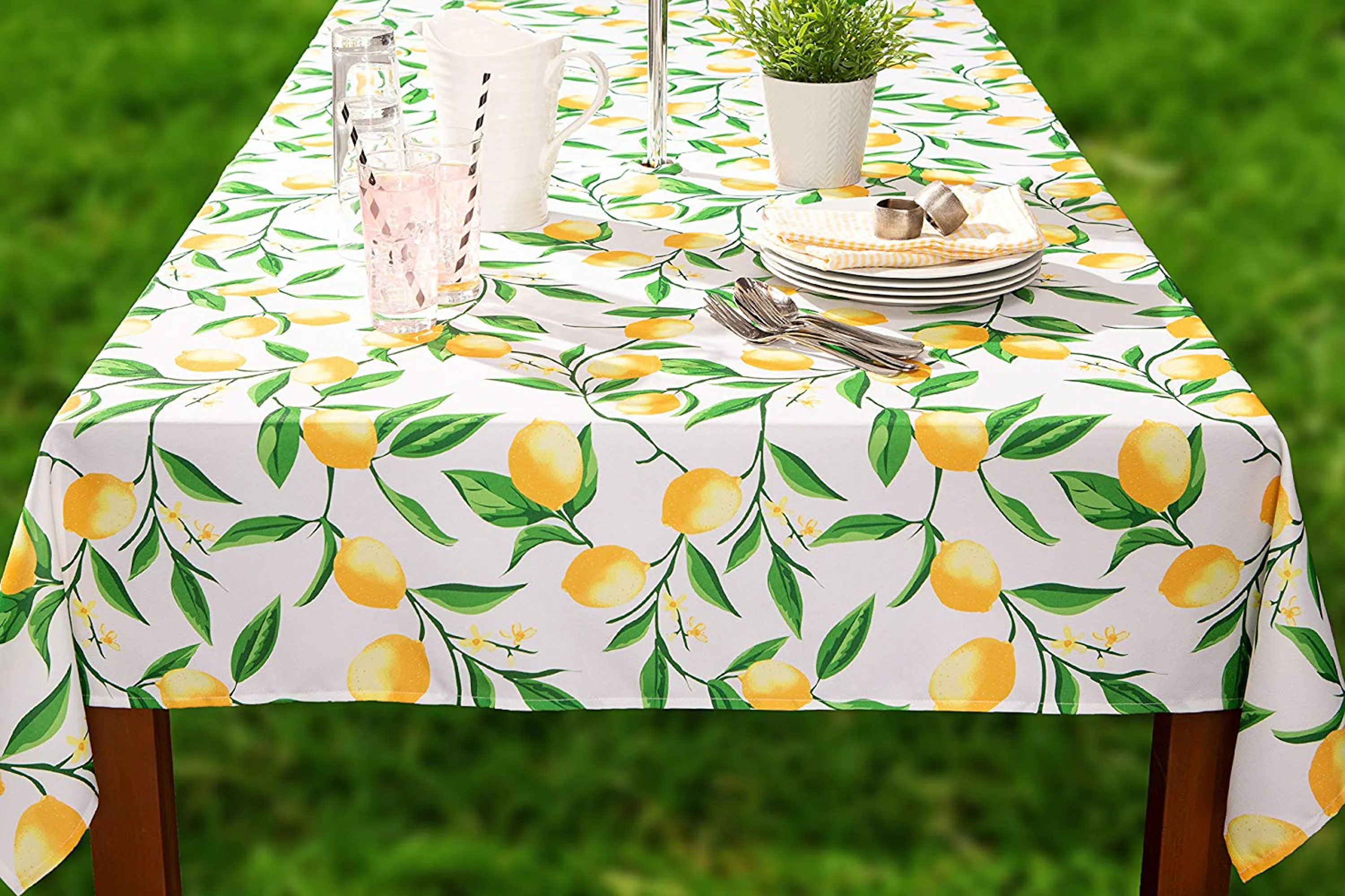 Lemon Bliss Print Outdoor Tablecloth With Zipper - Image 14