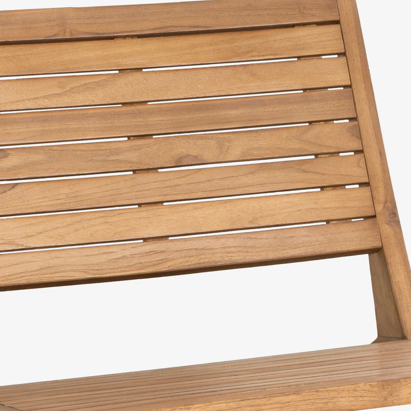 Leo Mid-Century Modern Wood Armless Outdoor Patio Chair, Natural - Image 4
