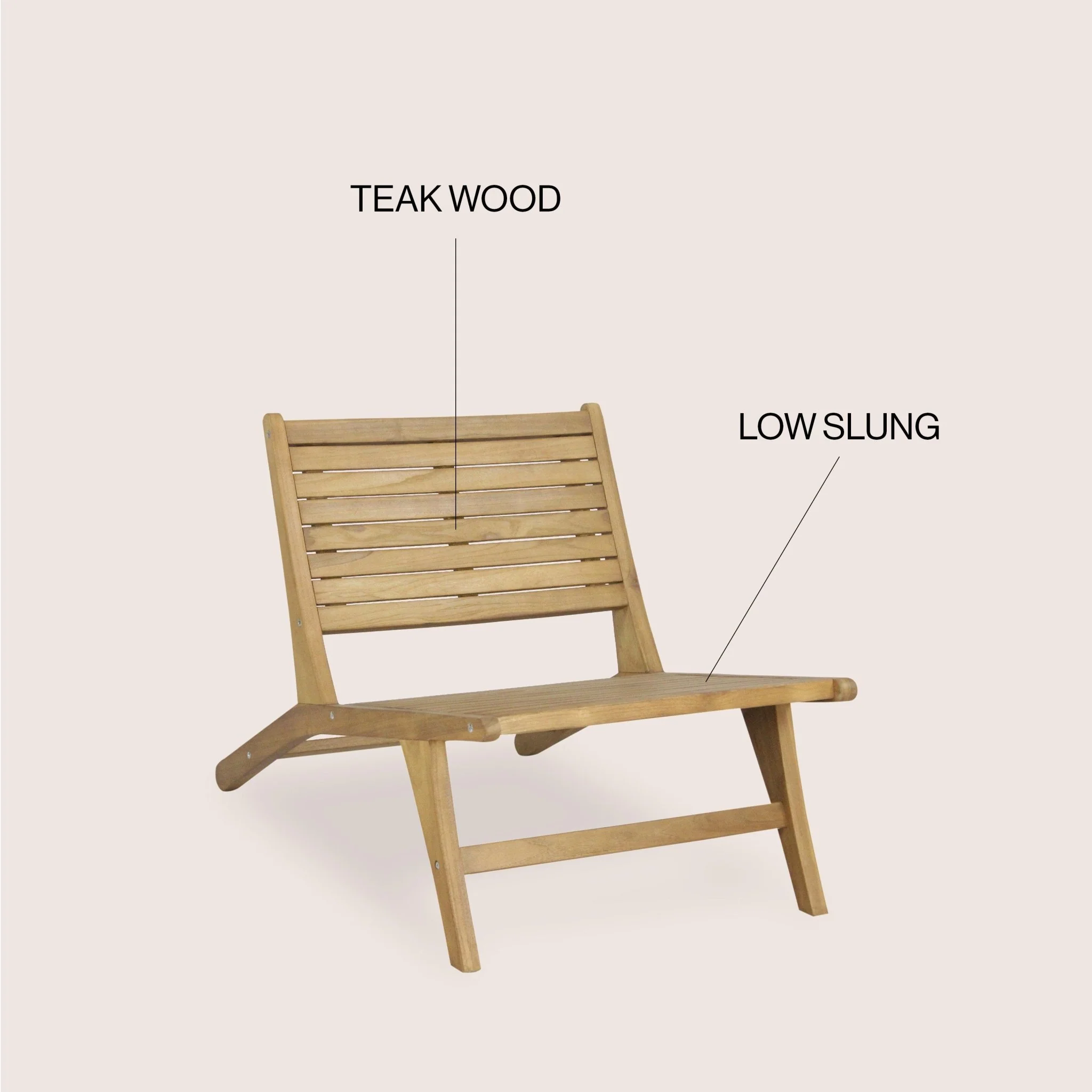 Leo Mid-Century Modern Wood Armless Outdoor Patio Chair, Natural - Image 6