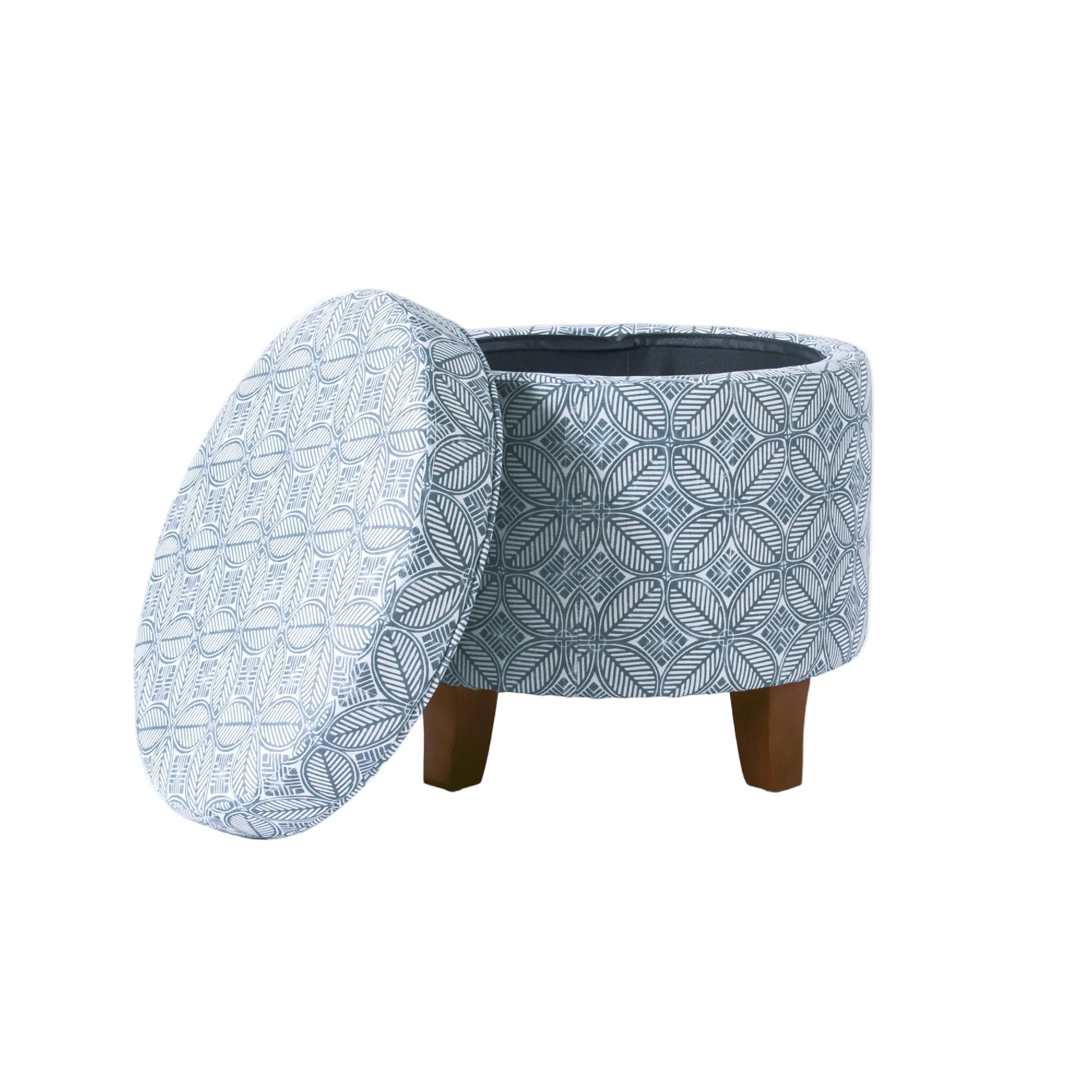 Loni Round Storage Ottoman - Image 2