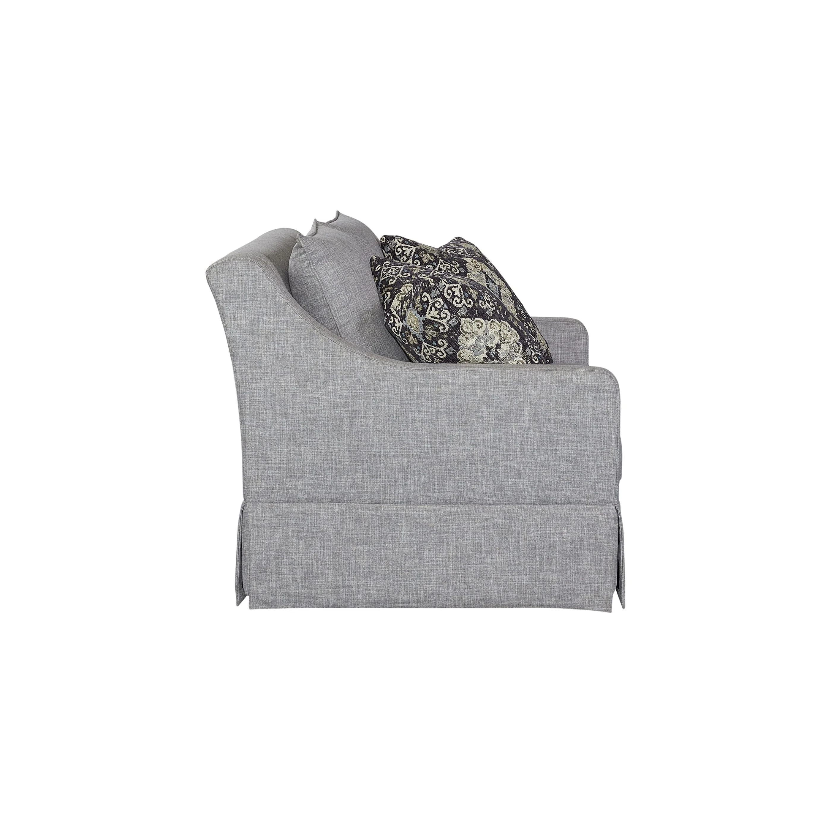 Loveseat with Skirt and Reversable Cushions and 2 Pillows - Image 4