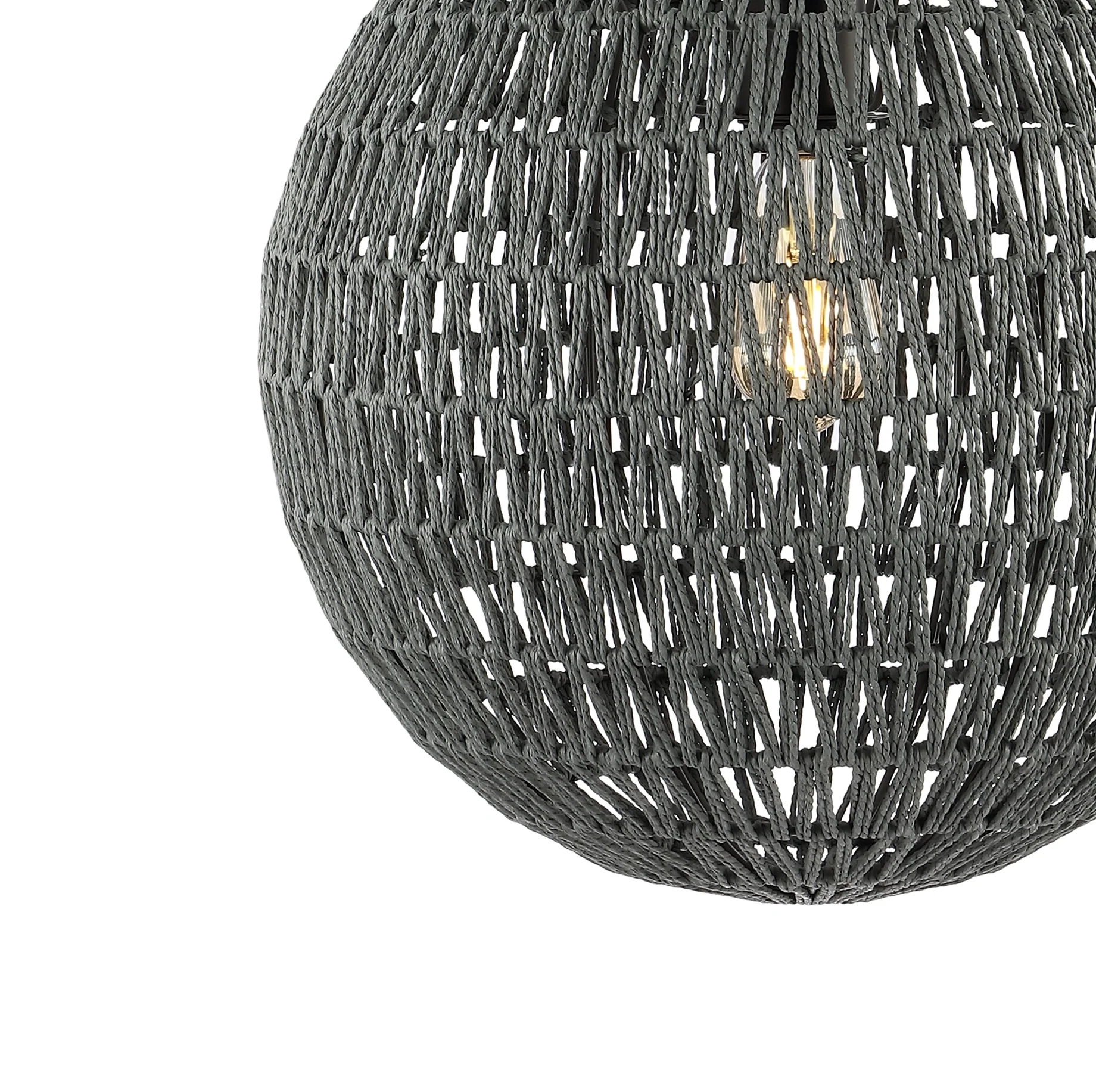 Luna 1-Light Bohemian Modern Woven Rattan/Iron LED Pendant - Image 27