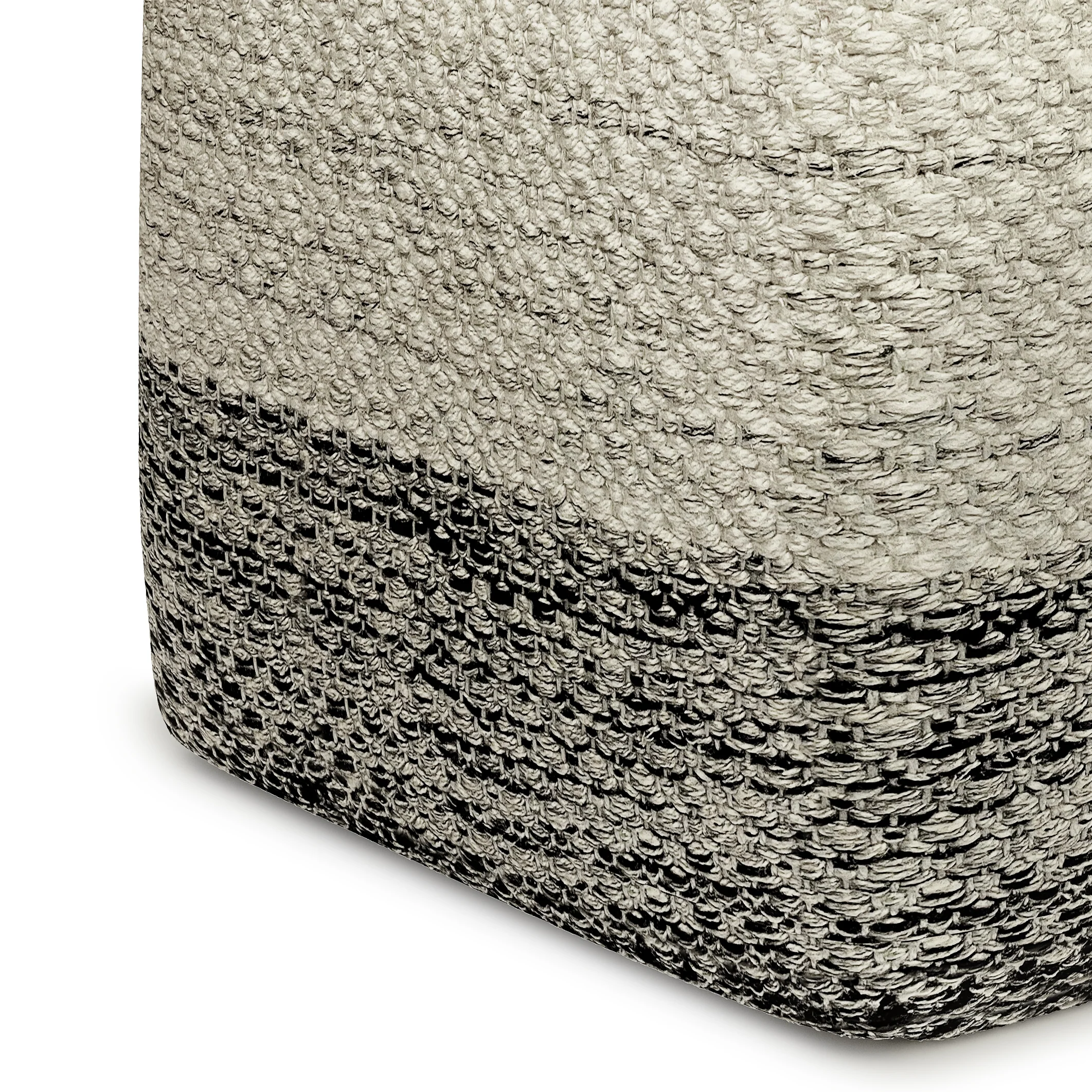 Macie Square Woven Outdoor Pouf - Image 2
