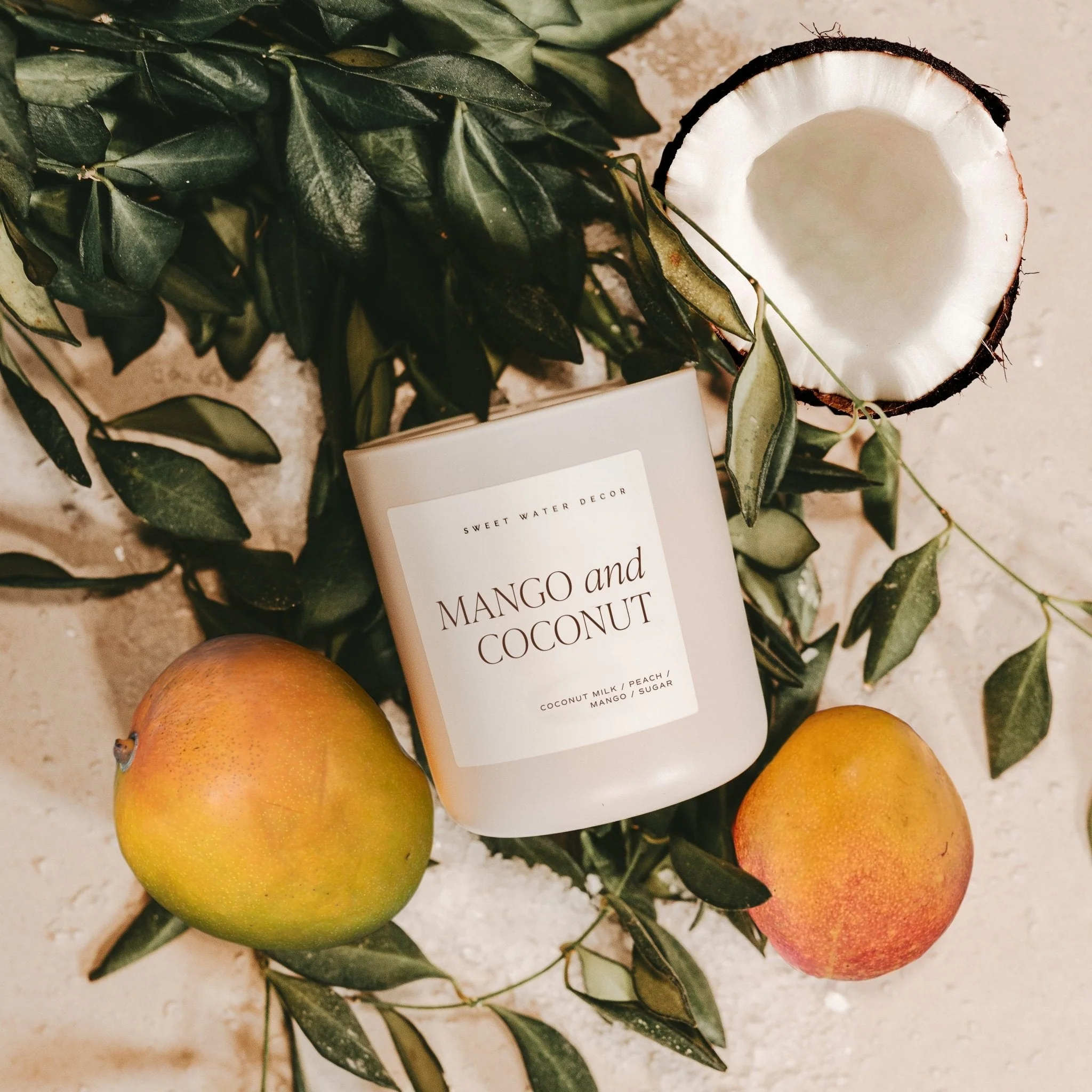 Mango and Coconut Soy Candle - Tan Matte Jar - 15 oz - Image 2