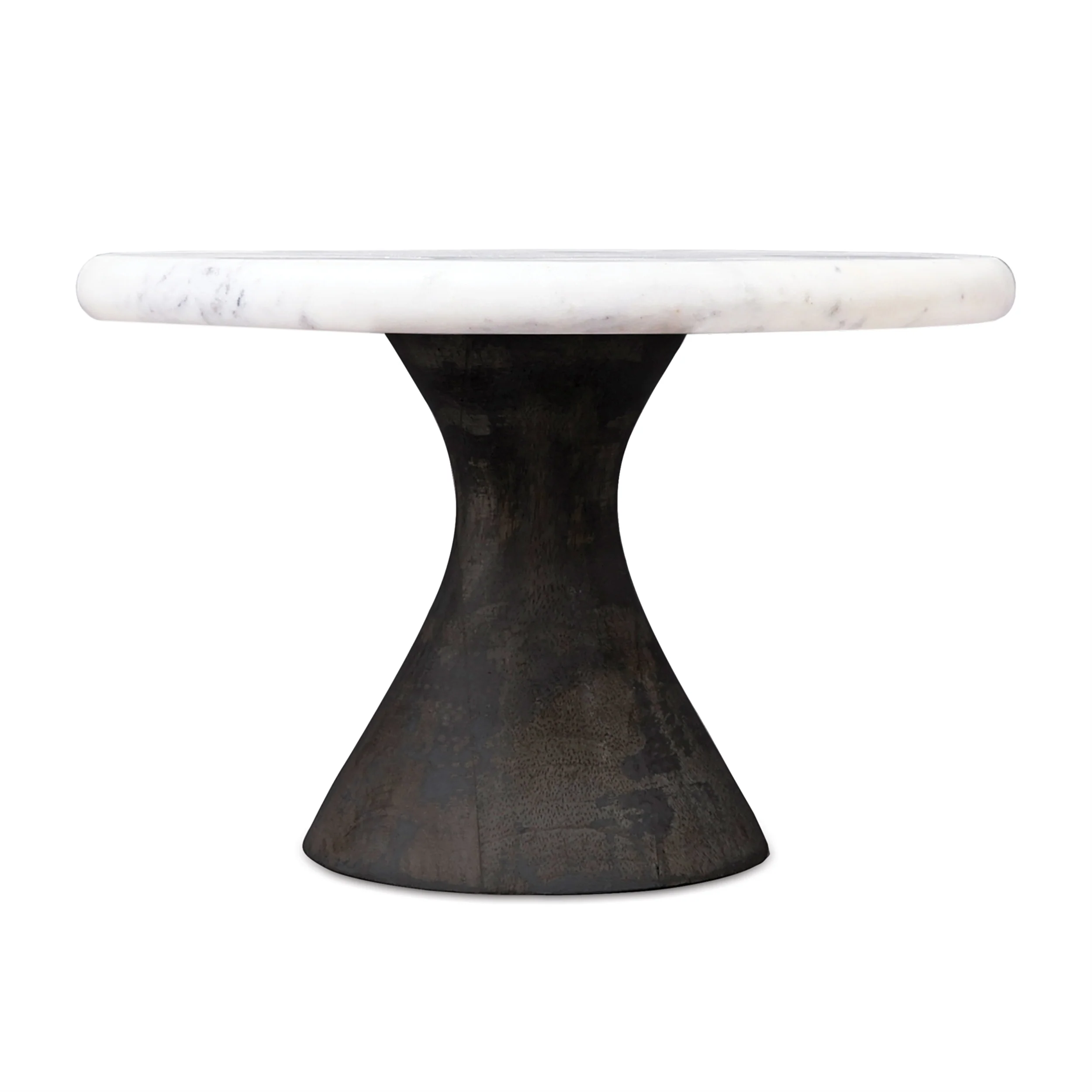 Marble Pedestal Tray with Wood Base, Set of 2 - Image 2