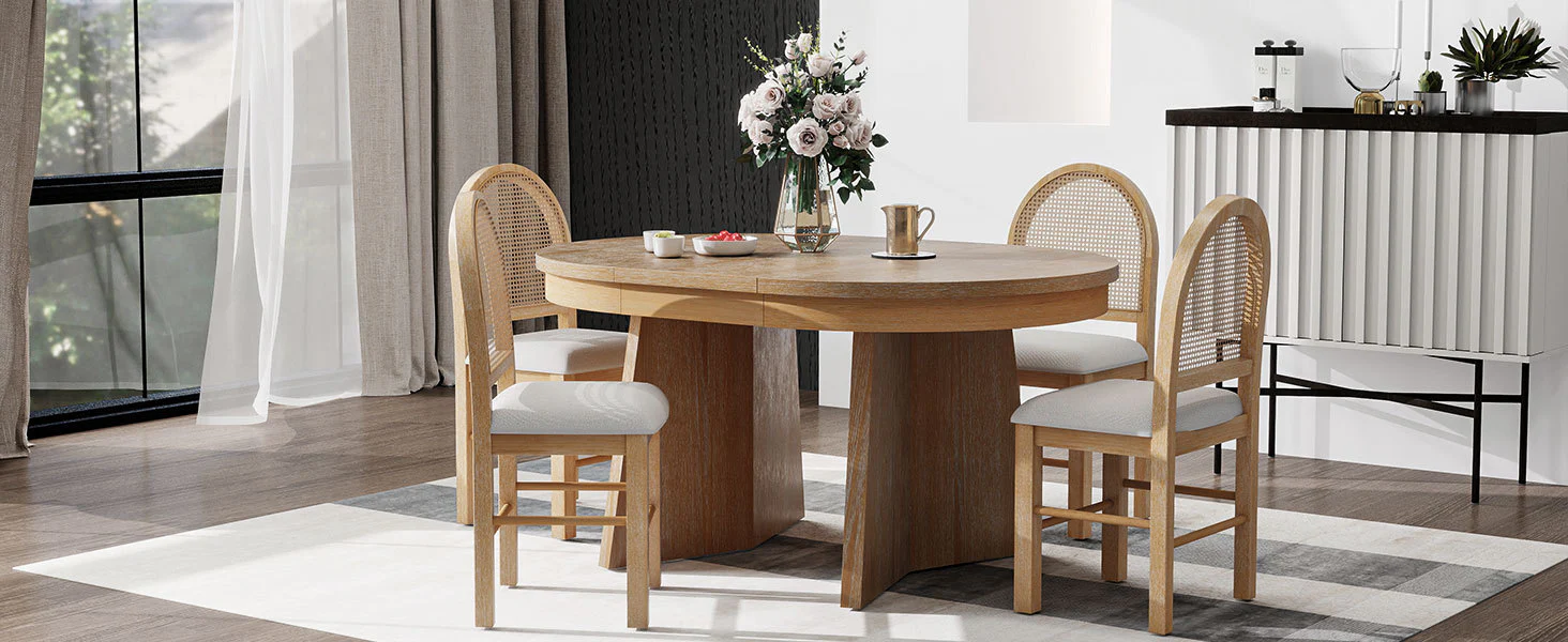 Melbourne 5-Piece Round Dining Table Set for 4 - Image 25
