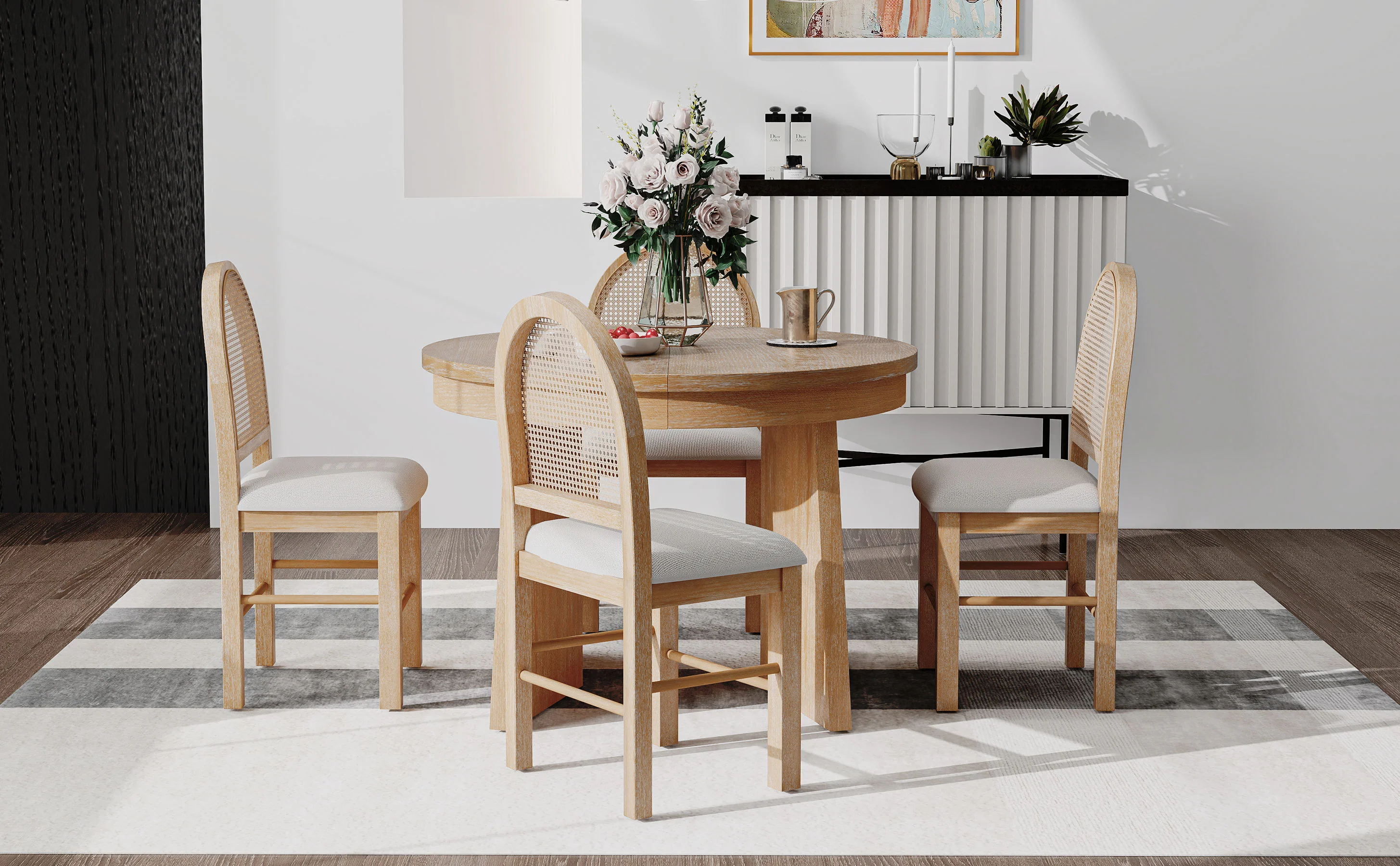 Melbourne 5-Piece Round Dining Table Set for 4 - Image 29