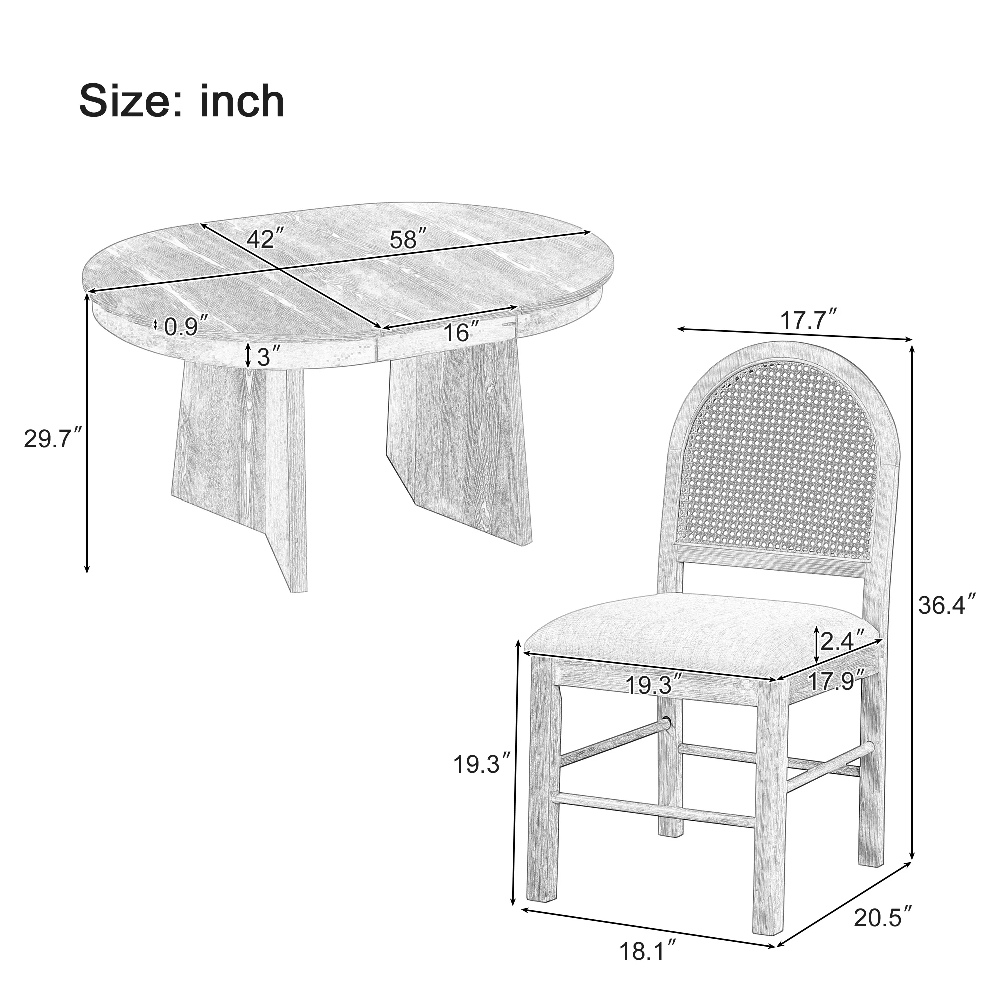 Melbourne 5-Piece Round Dining Table Set for 4 - Image 4